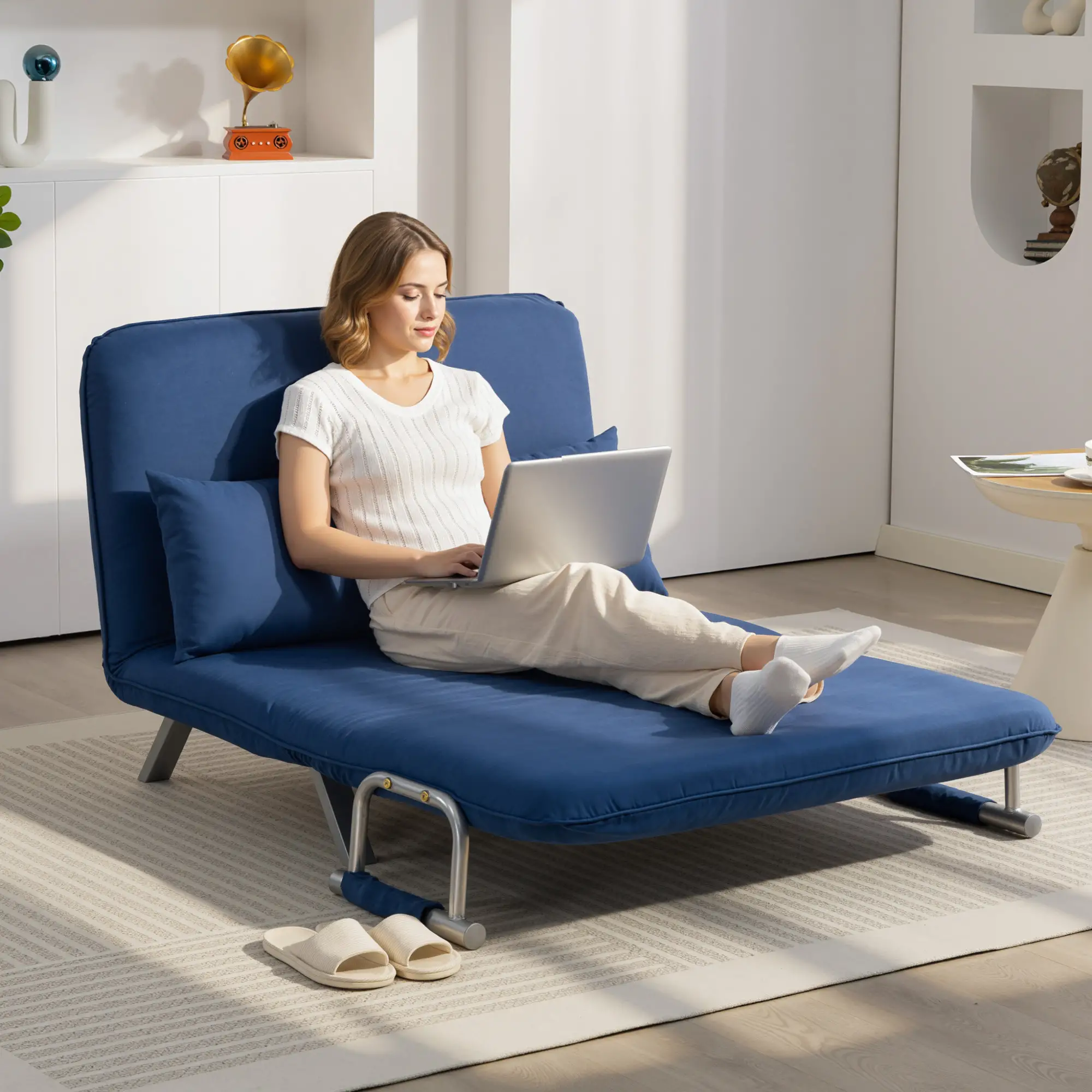 Sofa Bed 111 x 80 x 78cm - Dark Blue - 2