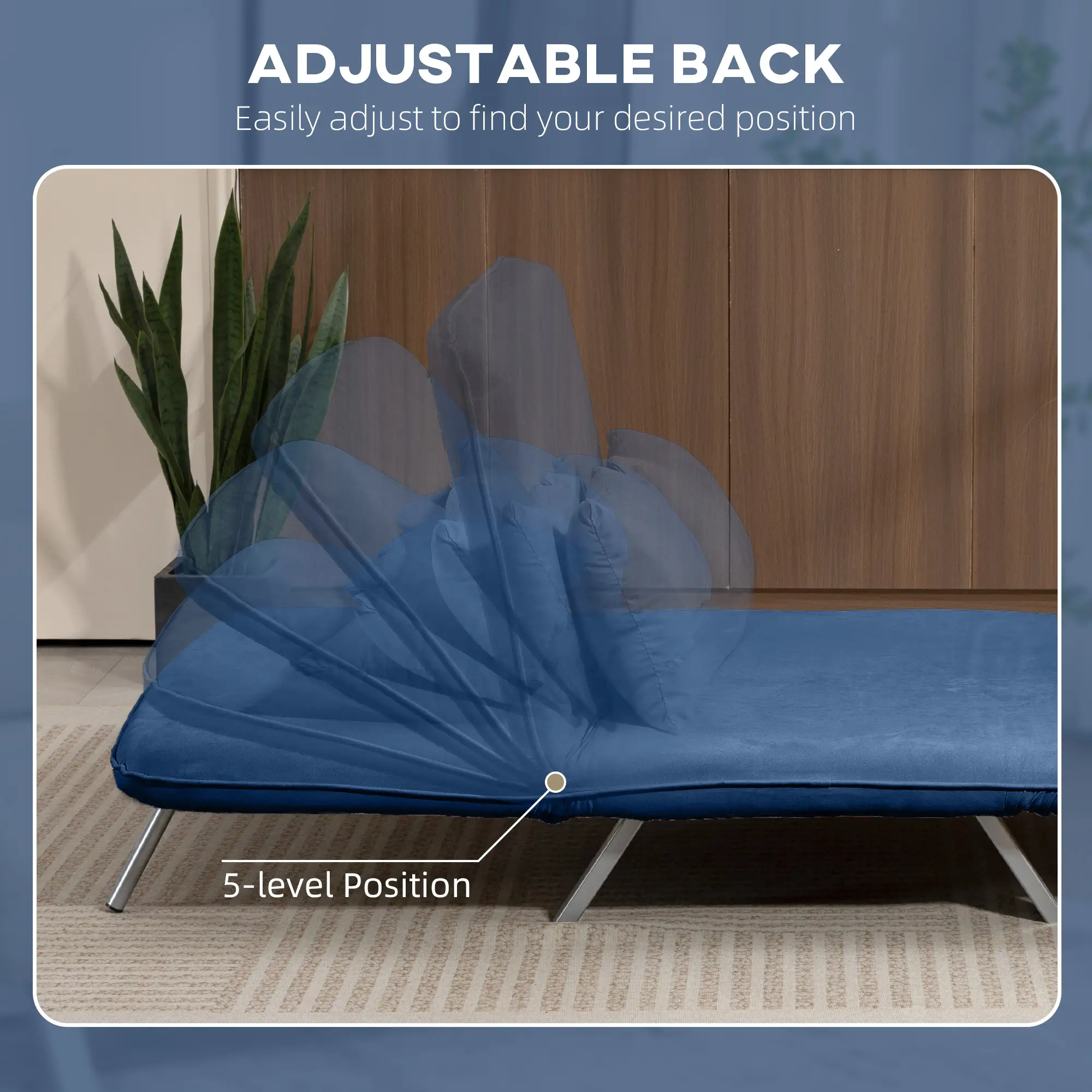 Sofa Bed 111 x 80 x 78cm - Dark Blue - 5