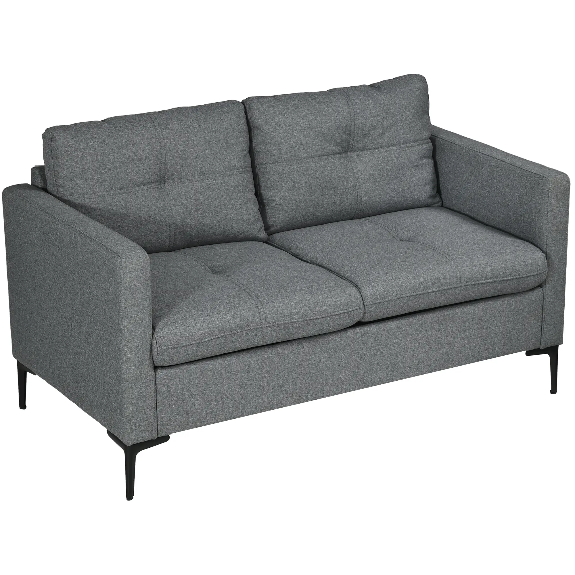 Linen Sofa 133 x 73 x 82cm, Grey - Grey - 11