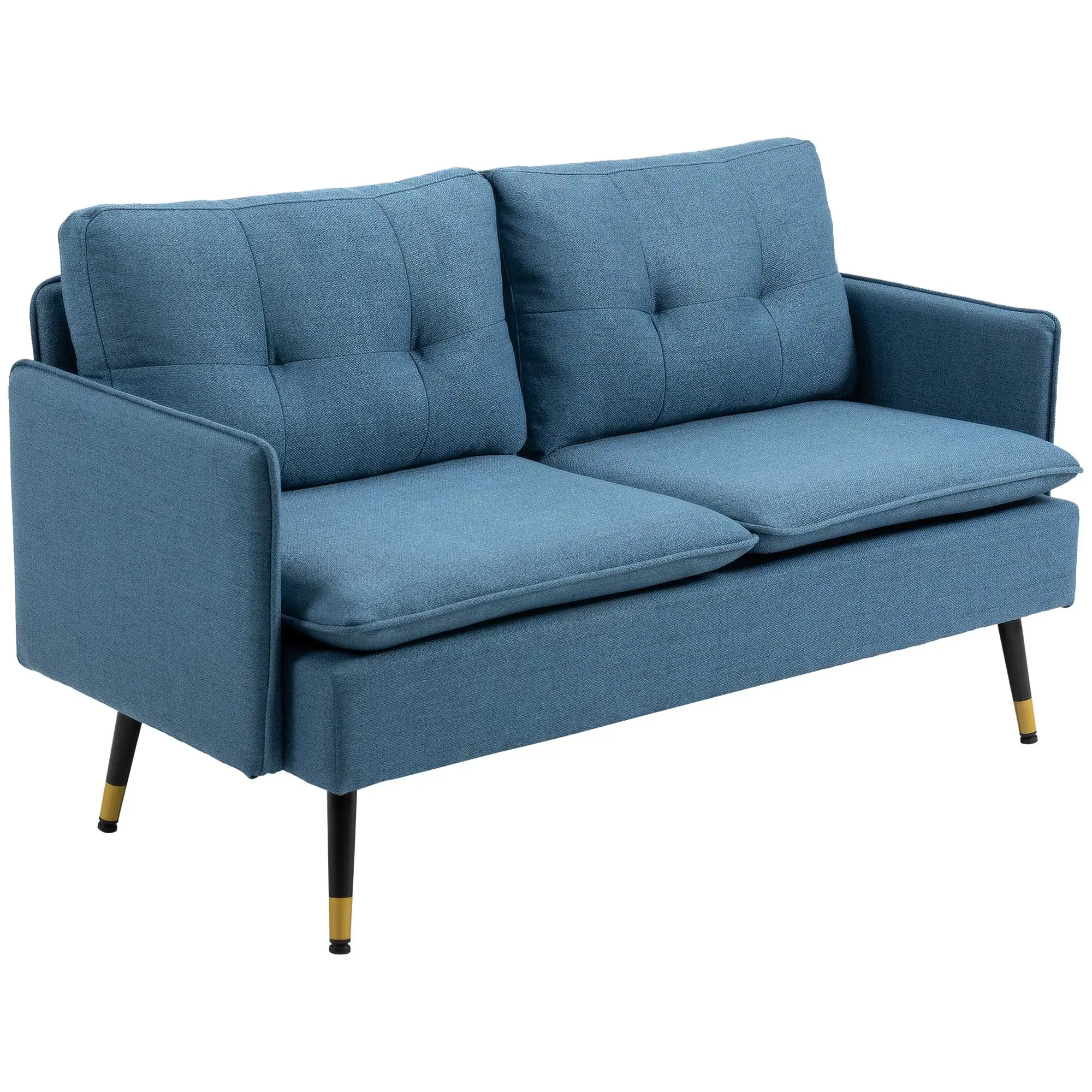 Linen Sofa 139 x 70 x 83cm, Dark Blue - Dark Blue - 10