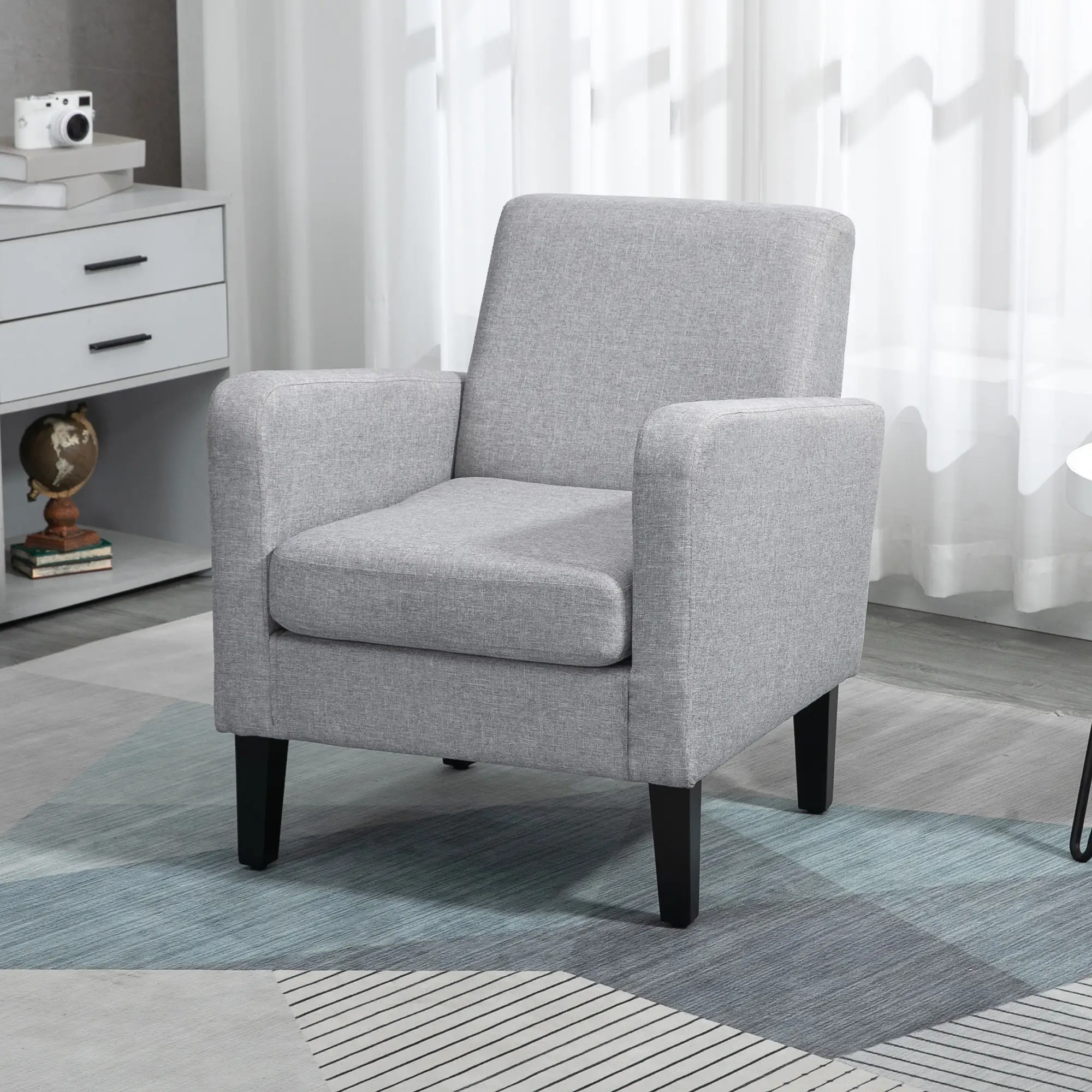 Linen Sofa 66 x 72 x 74cm, Light Grey - Light Grey - 9
