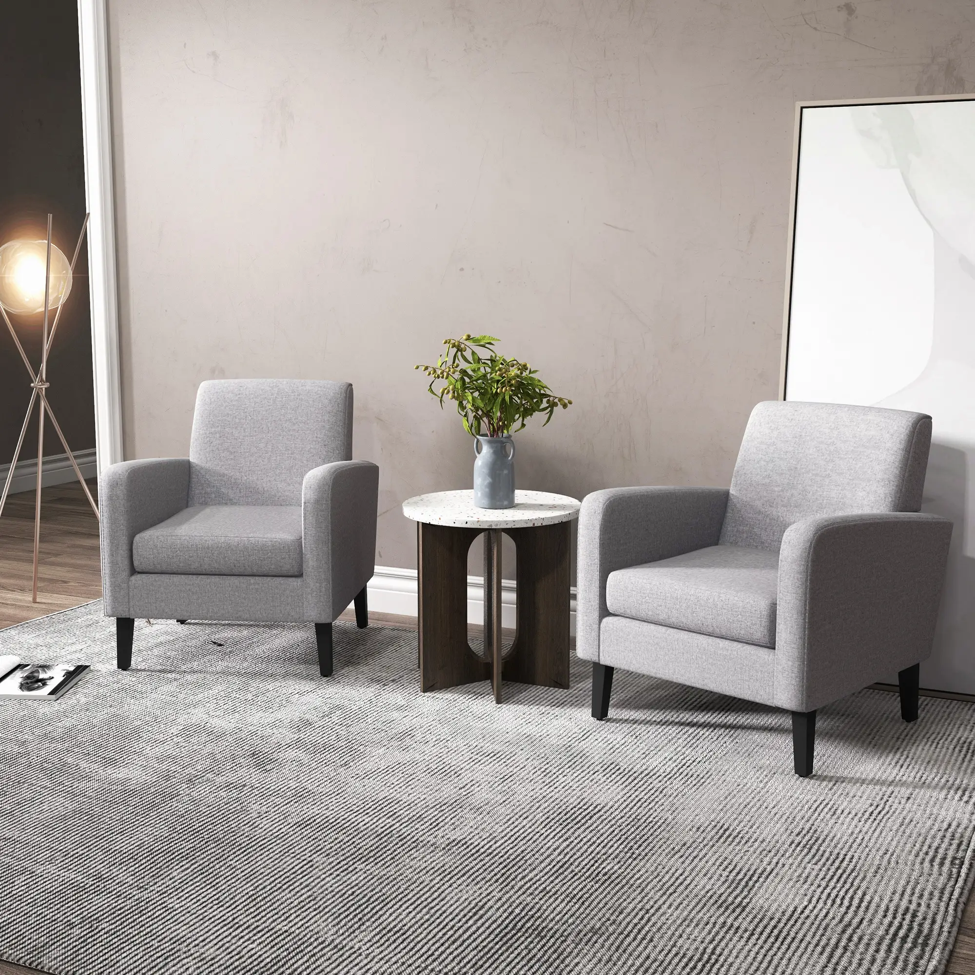 Linen Sofa 66 x 72 x 74cm, Light Grey - Light Grey - 10