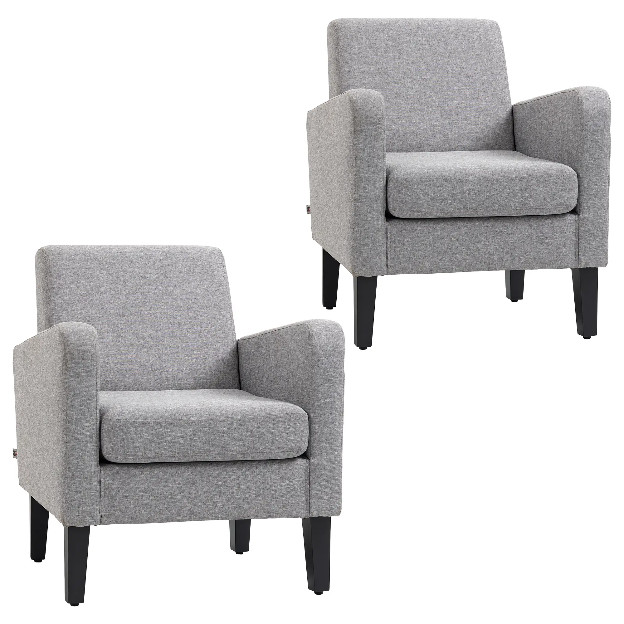 Linen Sofa 66 x 72 x 74cm, Light Grey - Light Grey - 11
