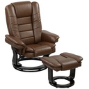 Manual Faux Leather Recliner Armchair 85 x 82 x 106cm - Dark Brown - 1
