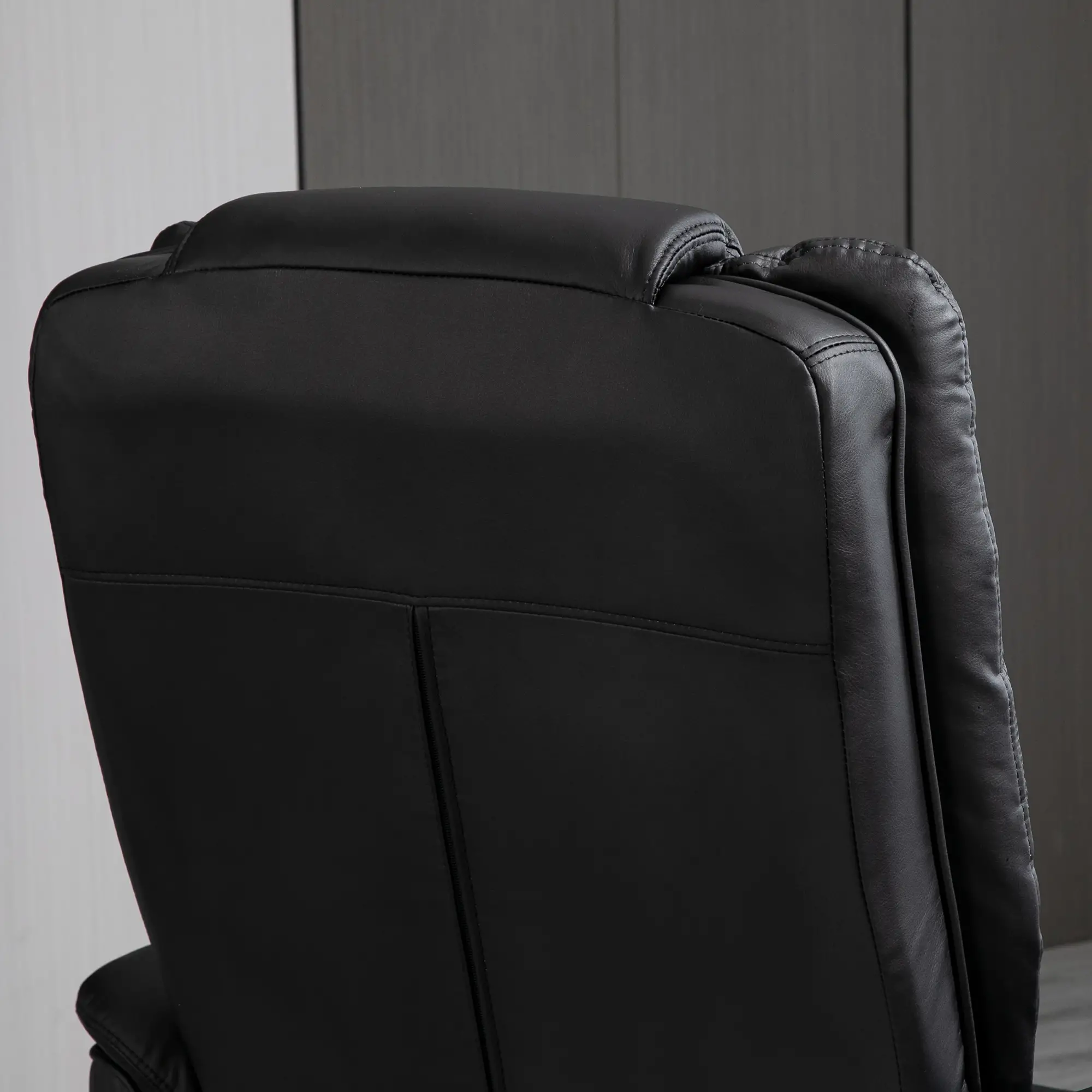 Manual Faux Leather Recliner Armchair 85 x 82 x 106cm - Black - 7