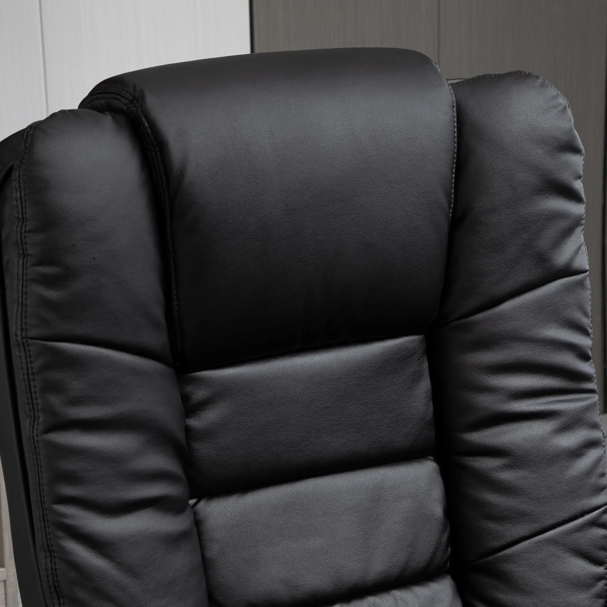 Manual Faux Leather Recliner Armchair 85 x 82 x 106cm - Black - 9