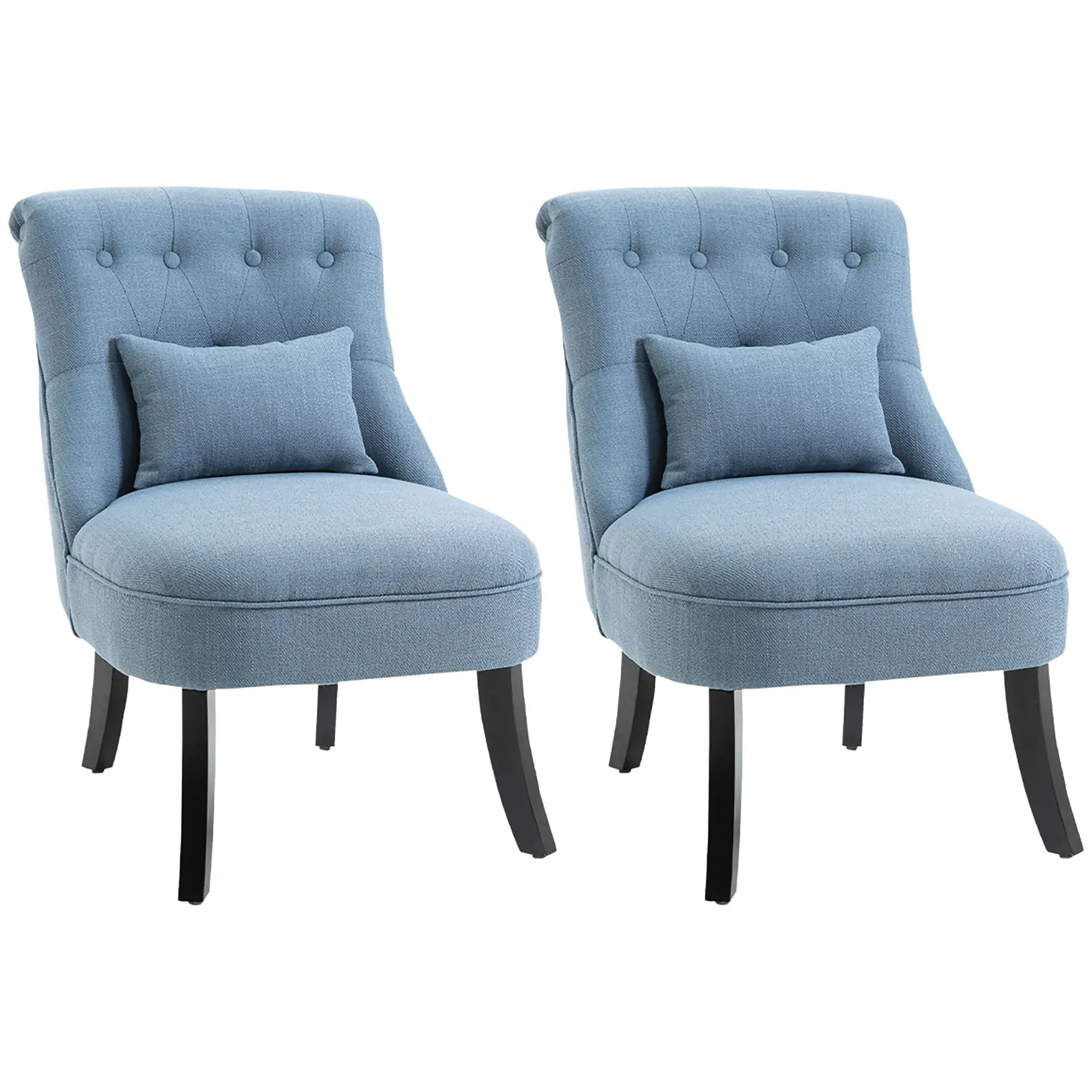 Linen Sofa 52.5 x 69 x 82cm, Blue - Blue - 11