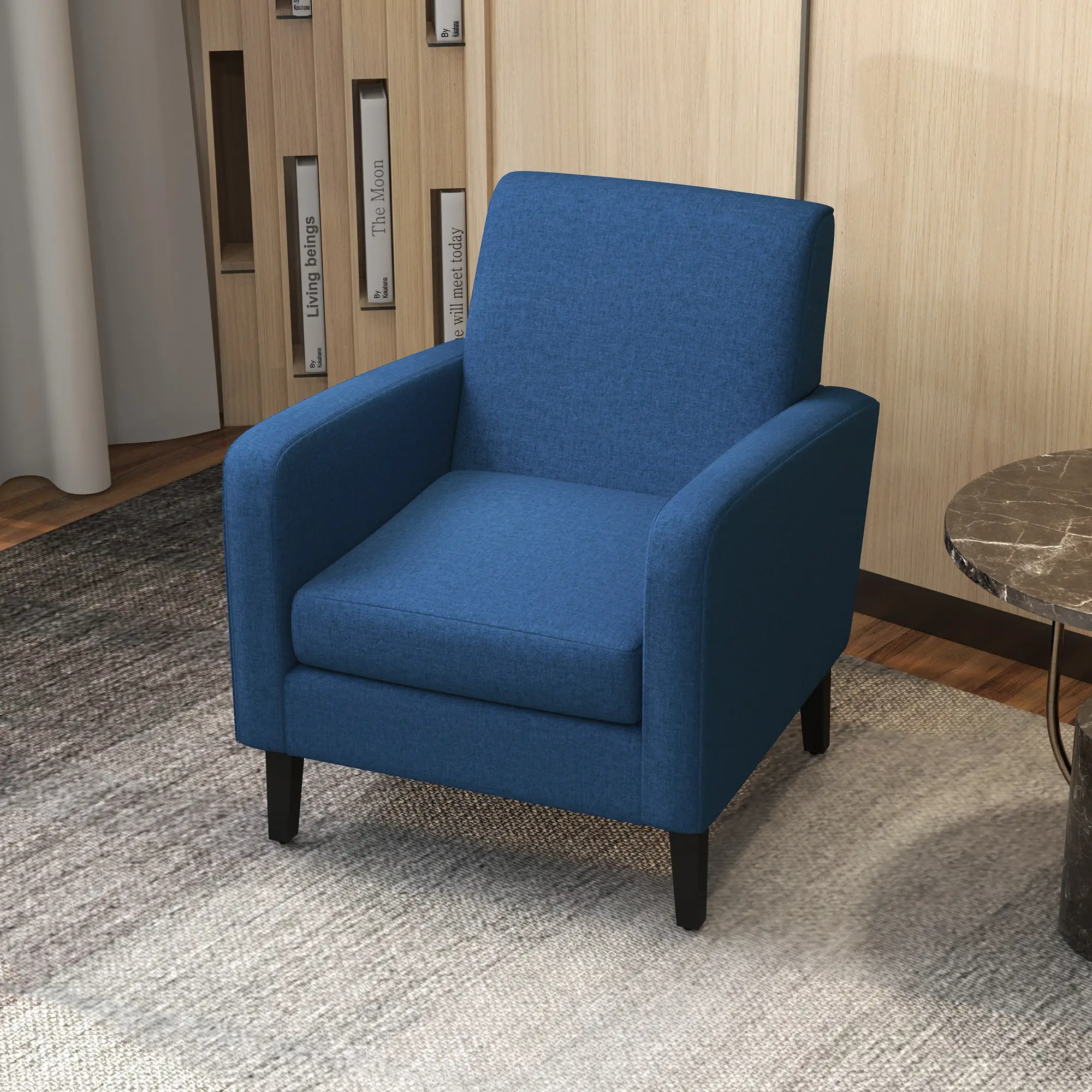 Linen Sofa 66 x 72 x 74cm, Blue - Blue - 8