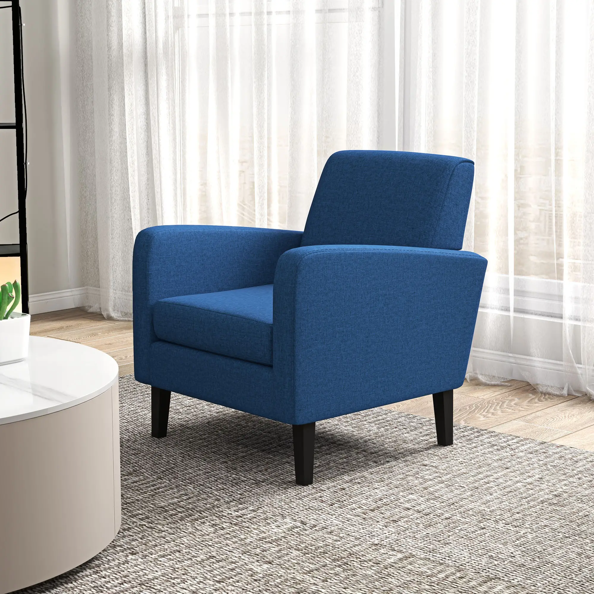 Linen Sofa 66 x 72 x 74cm, Blue - Blue - 9