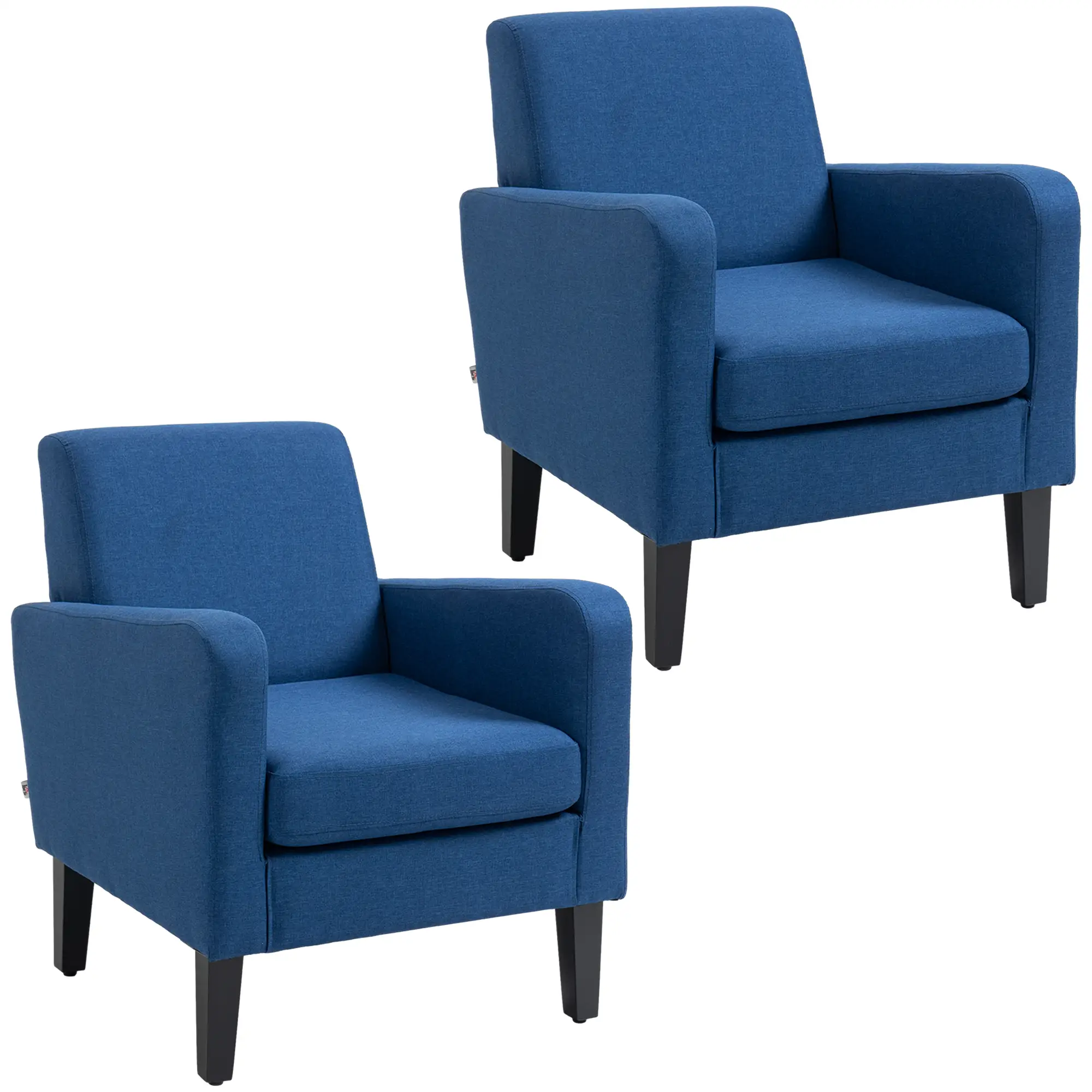 Linen Sofa 66 x 72 x 74cm, Blue - Blue - 11