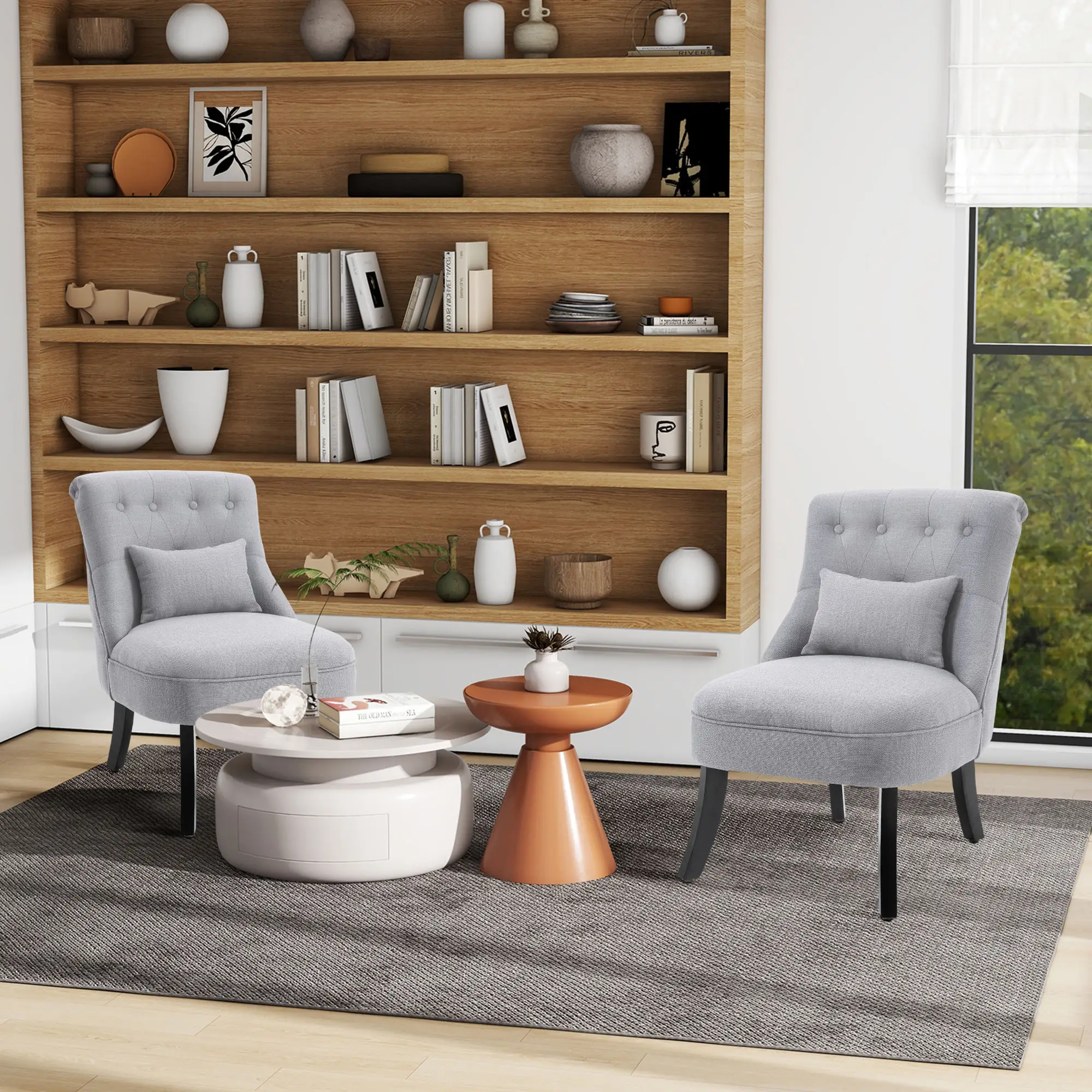 Linen Sofa 52.5 x 69 x 82cm, Grey - Grey - 2