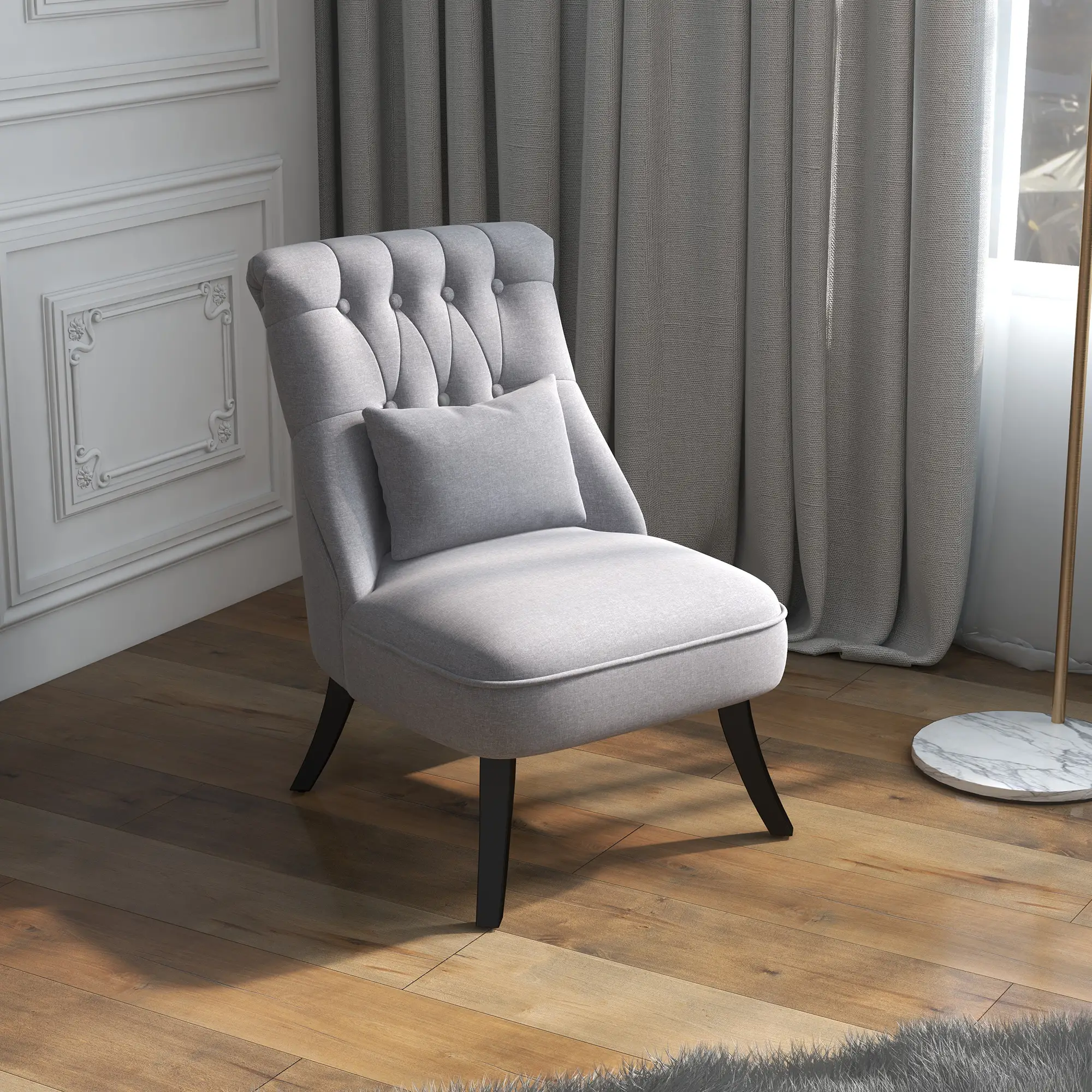 Linen Sofa 52.5 x 69 x 82cm, Grey - Grey - 6