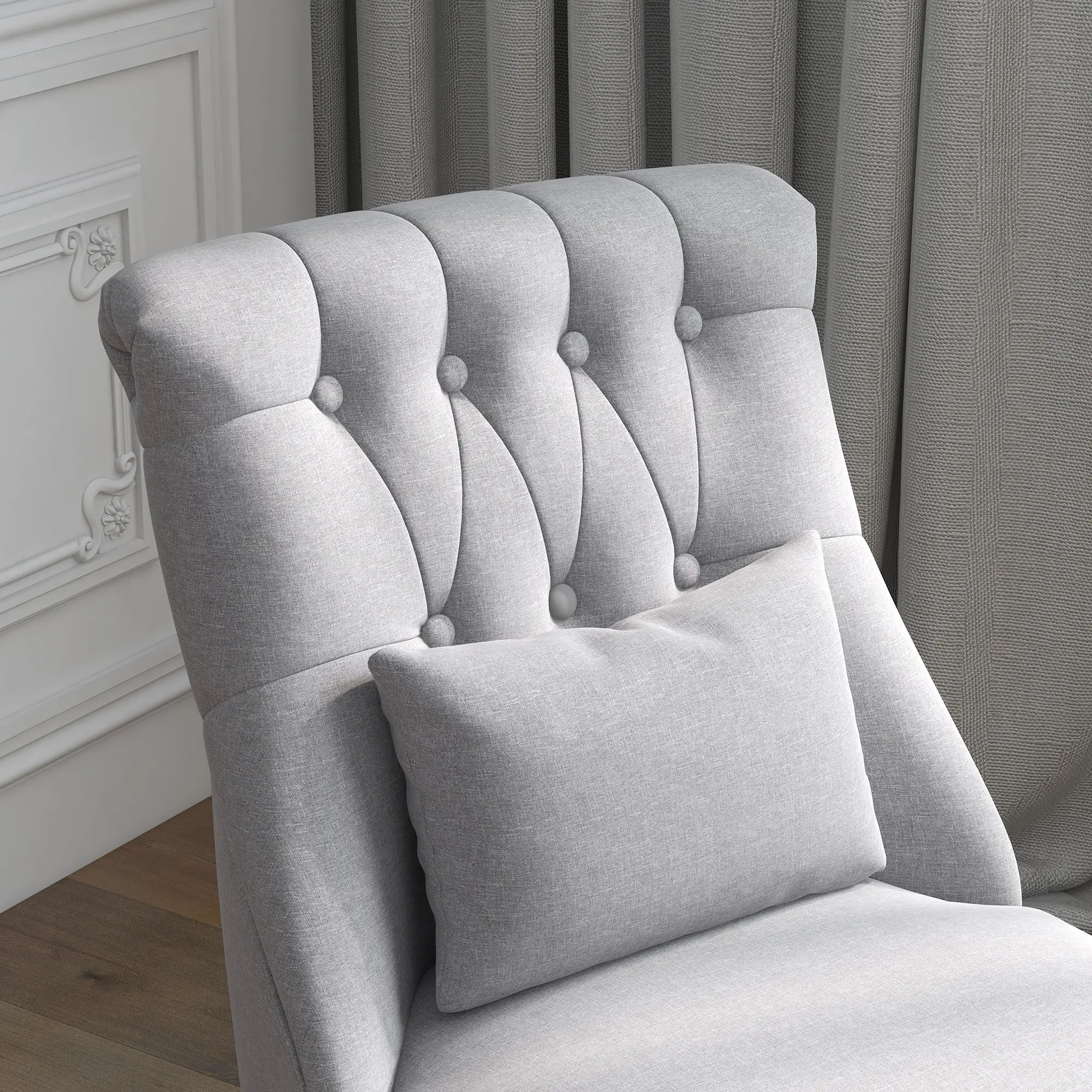 Linen Sofa 52.5 x 69 x 82cm, Grey - Grey - 7