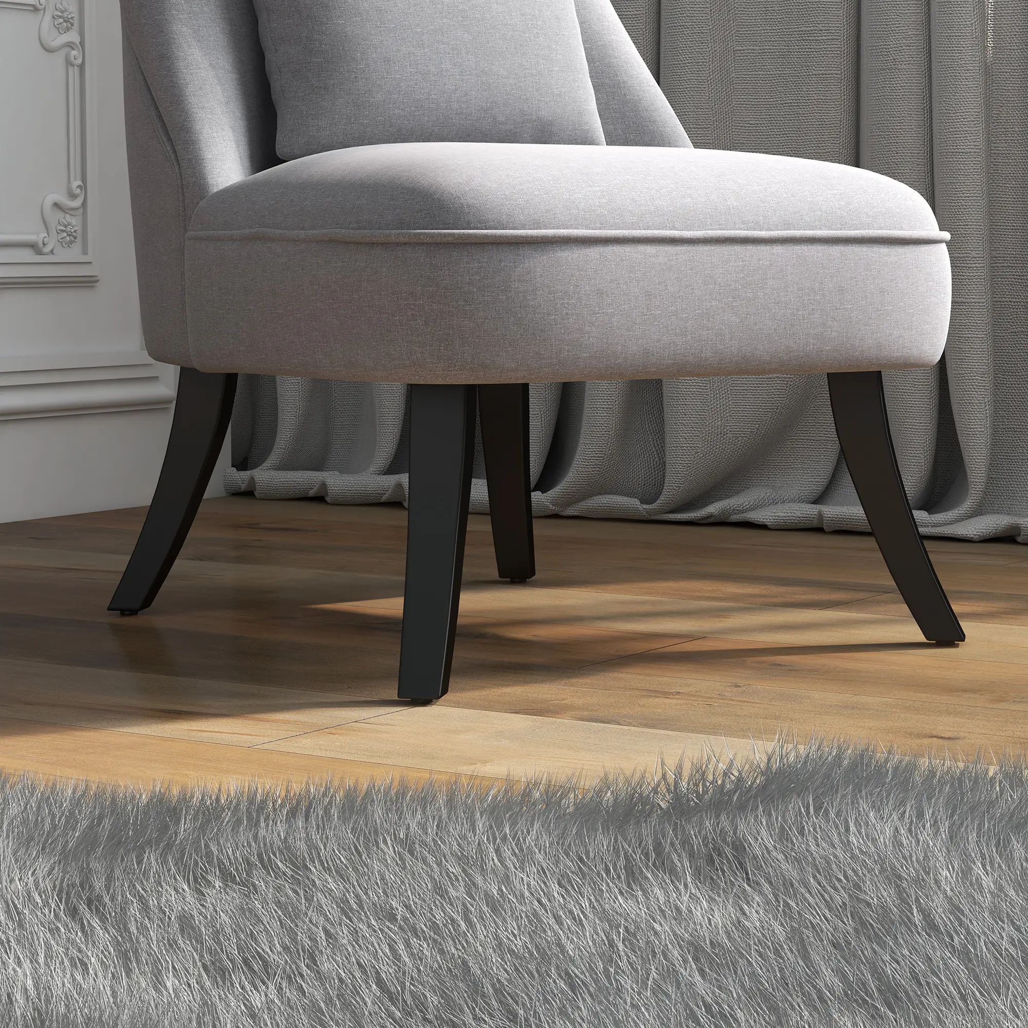 Linen Sofa 52.5 x 69 x 82cm, Grey - Grey - 9