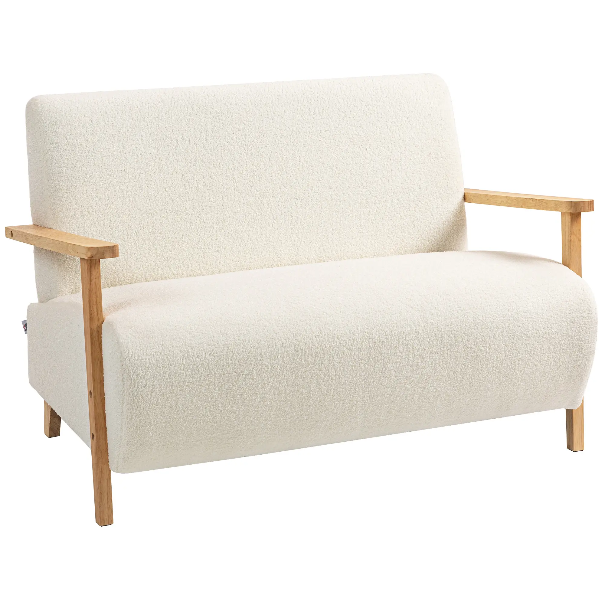 2 Seater Sofa 118 x 76 x 78cm, Cream White - Cream White - 11