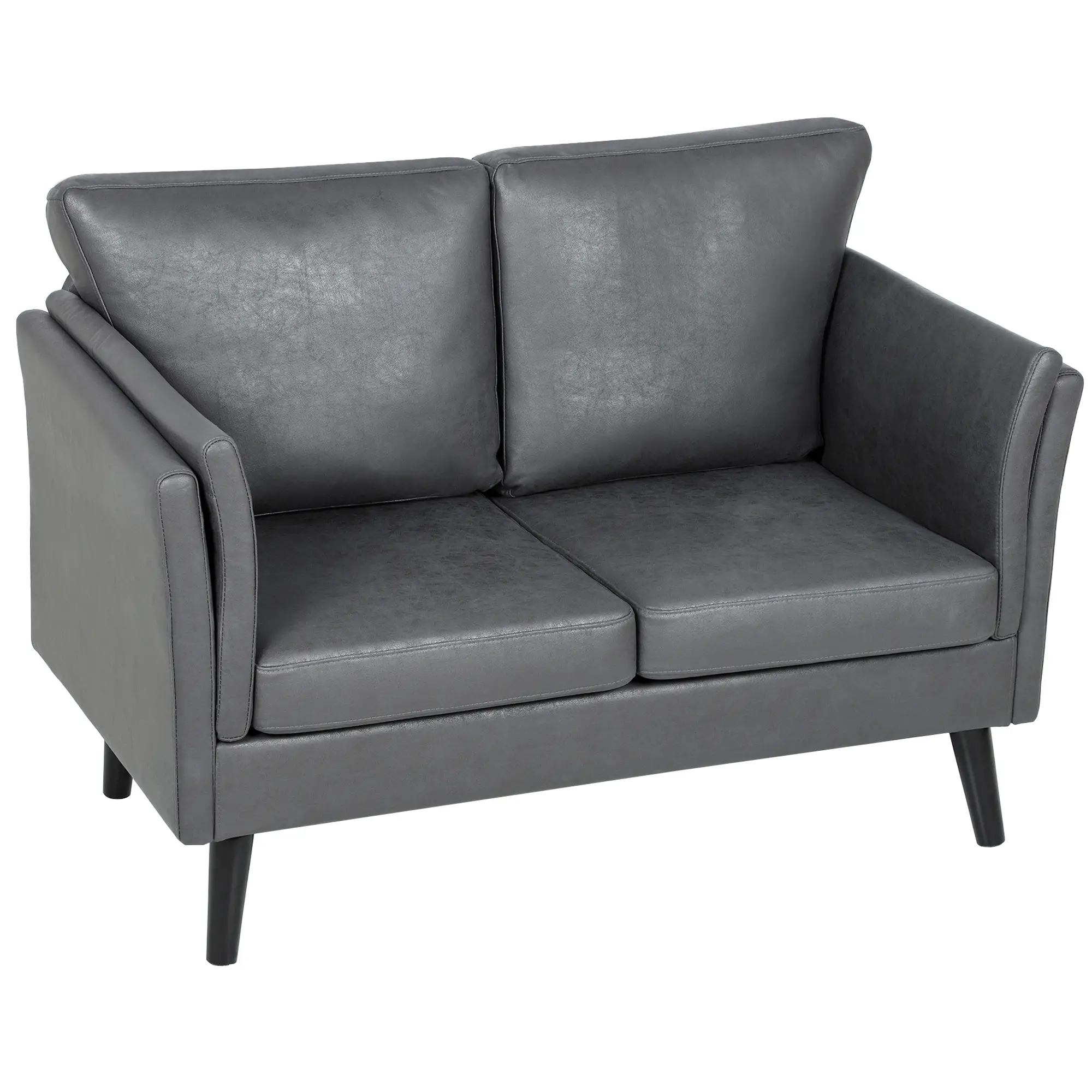 Leather Sofa 137 x 72 x 88cm, Grey - Grey - 11