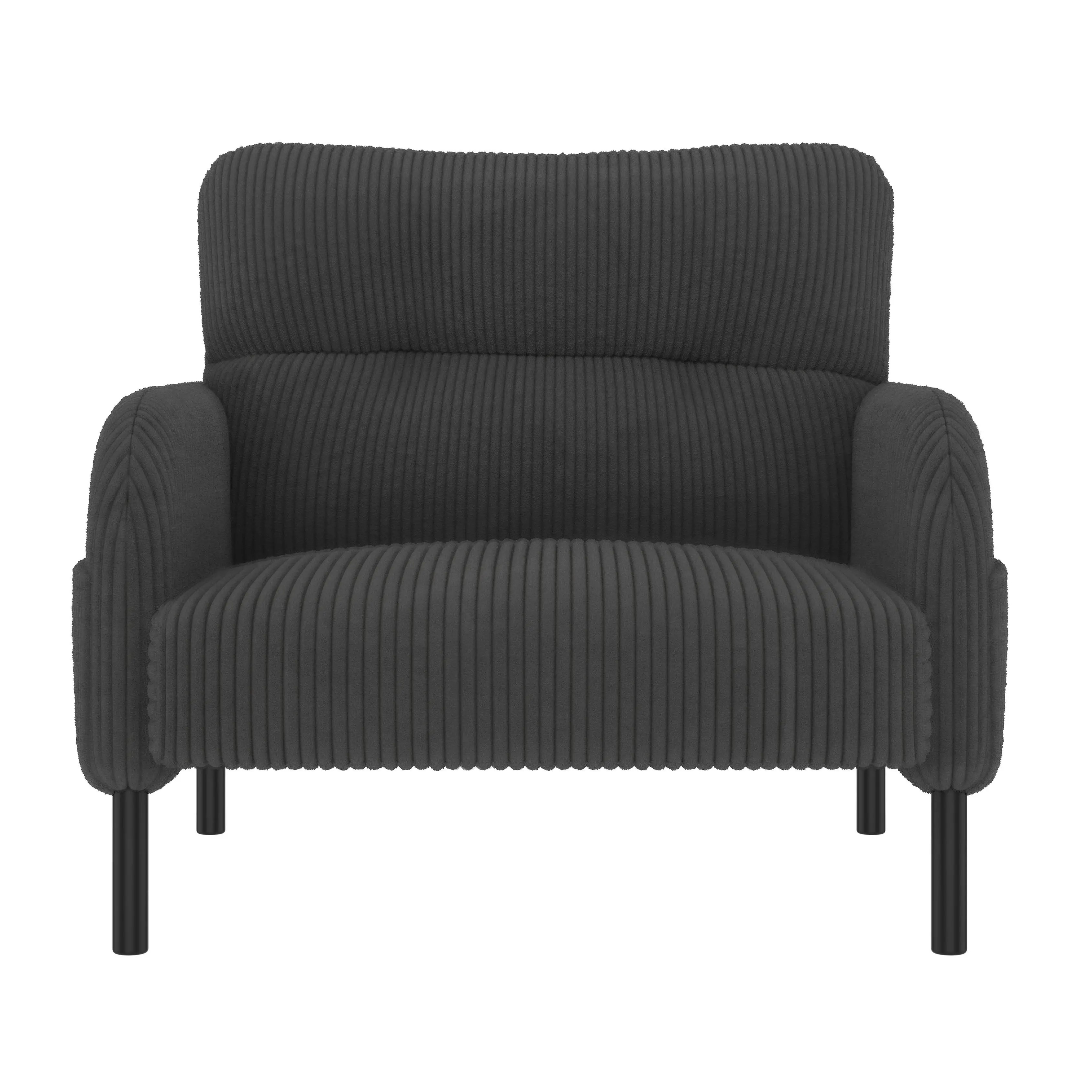 Corduroy Armchair 67 x 75 x 79cm, Grey - Grey - 2