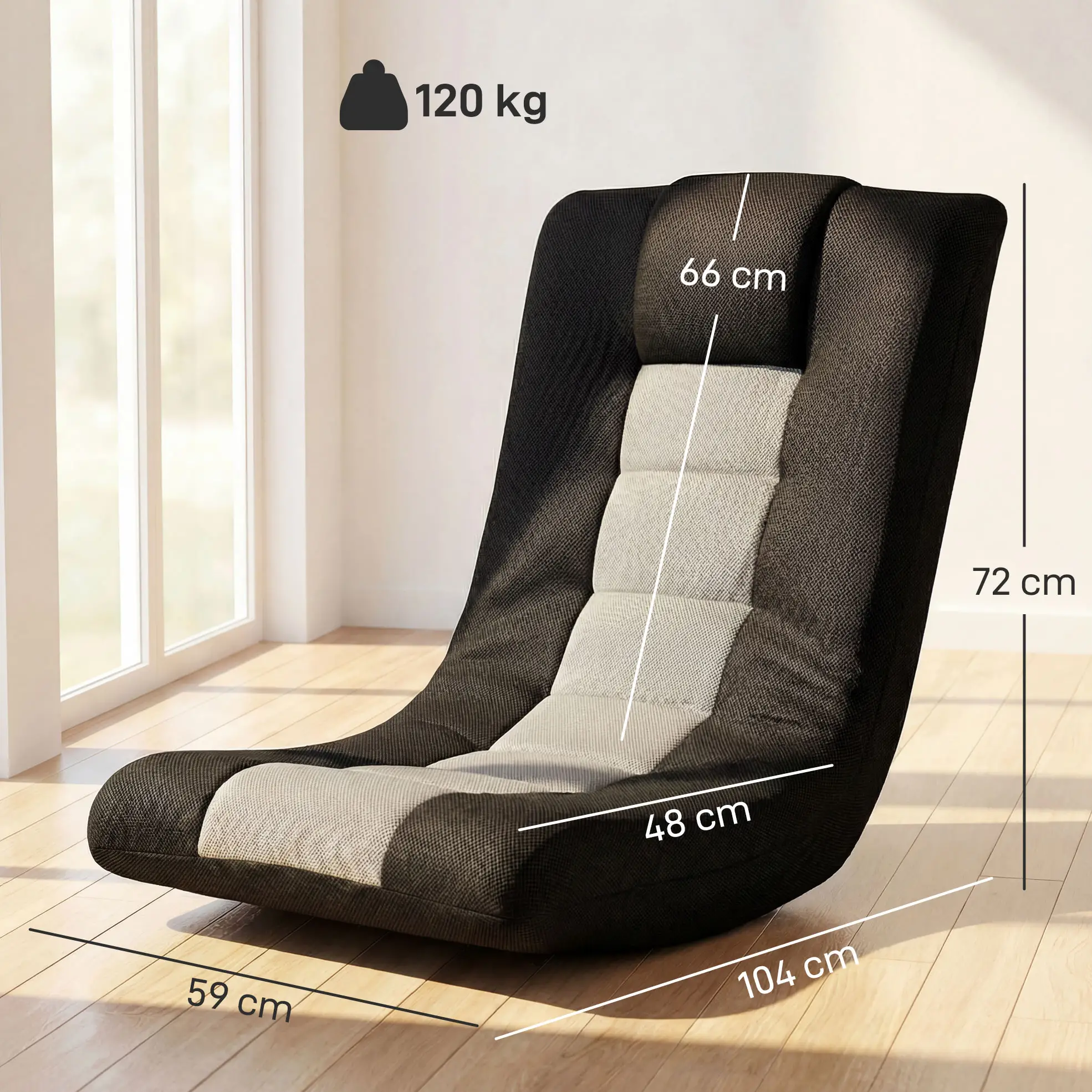 Sofa 59 x 104 x 72cm, Black - Black - 3