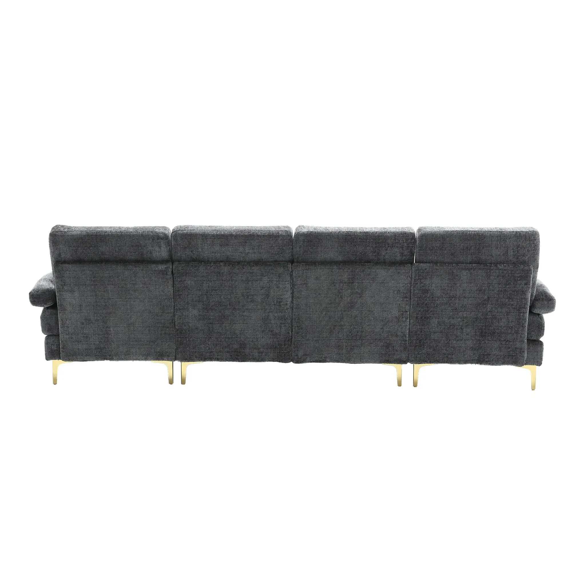 U-Shaped Chenille Sofa 272 x 136 x 88cm - Grey - 14