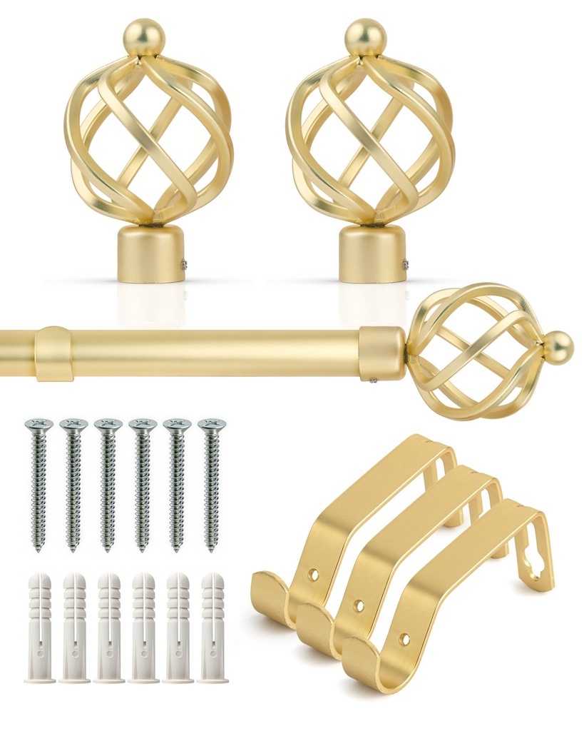 Cage - Extendable Curtain Pole in Gold - Image 3
