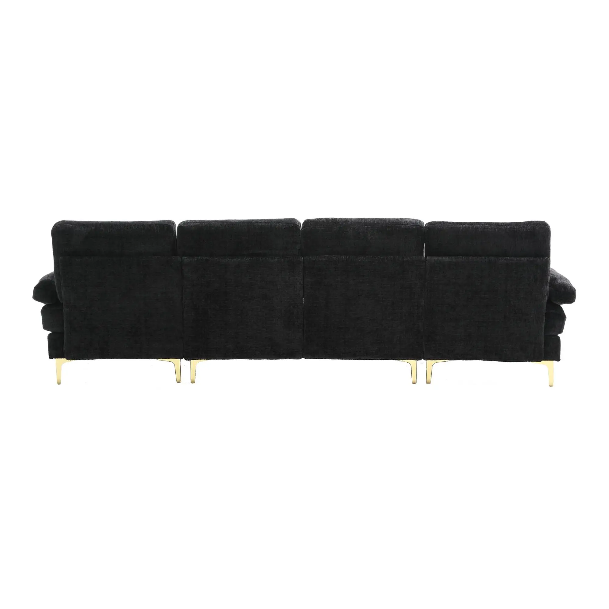 U-Shaped Chenille Sofa 272 x 136 x 88cm - Black - 14