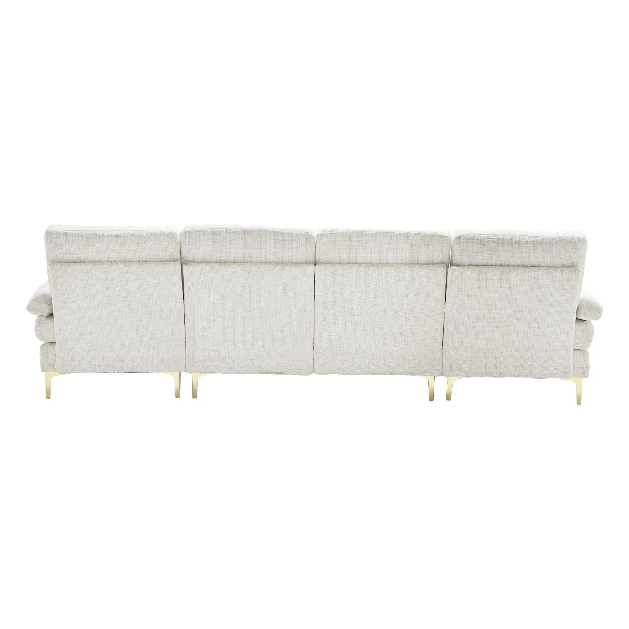U-Shaped Chenille Sofa 272 x 136 x 88cm - Beige - 14