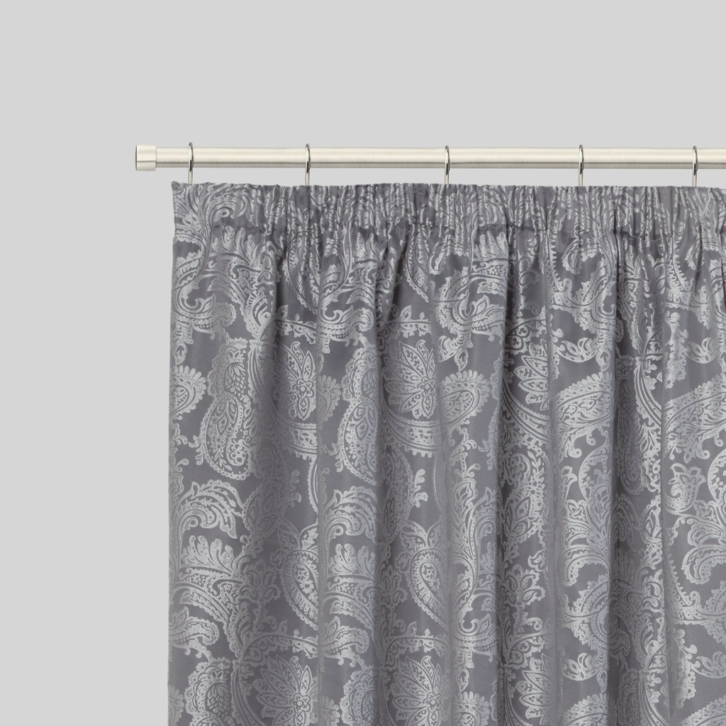 Fenton - Extendable Curtain Pole in Brushed Silver (With rings) - Image 2