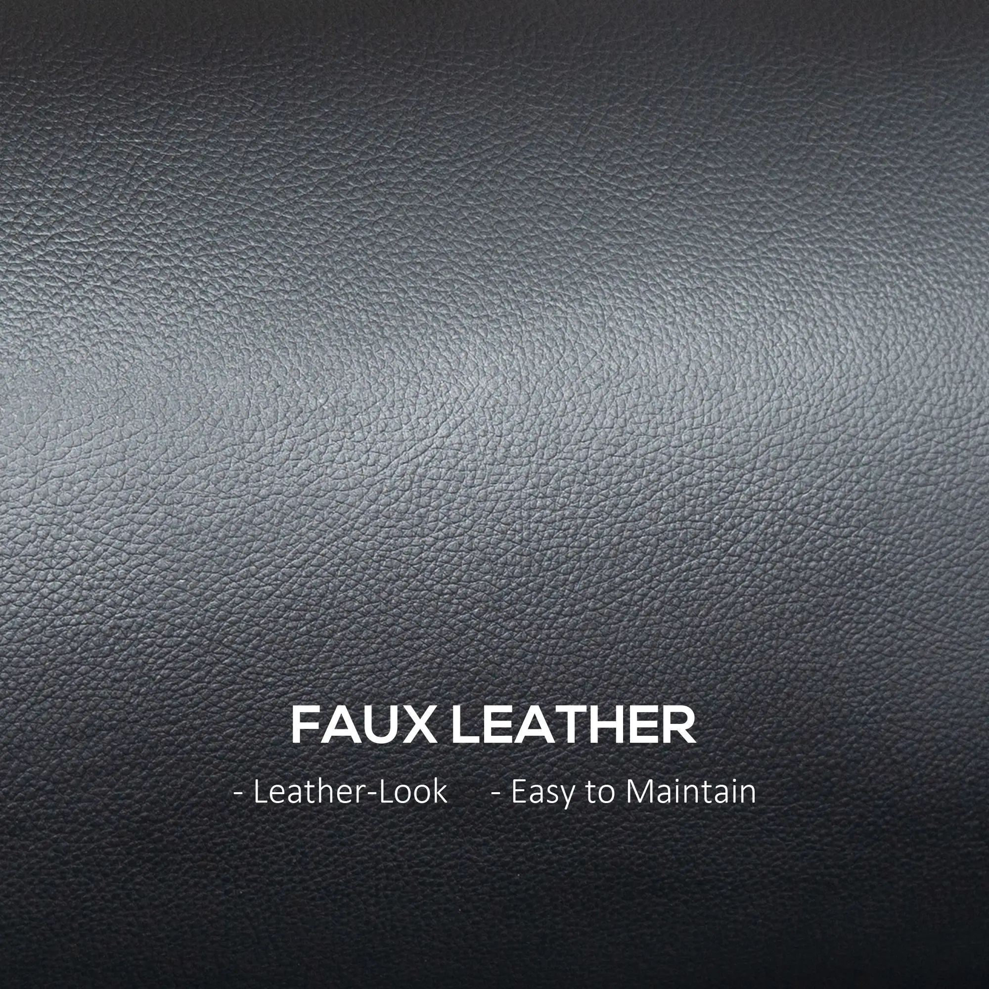 2 Seater Faux Leather Sofa 117 x 78 x 78cm, Black - Black - 7