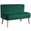Velvet Sofa 117 x 56.5 x 77cm - Dark Green - 1