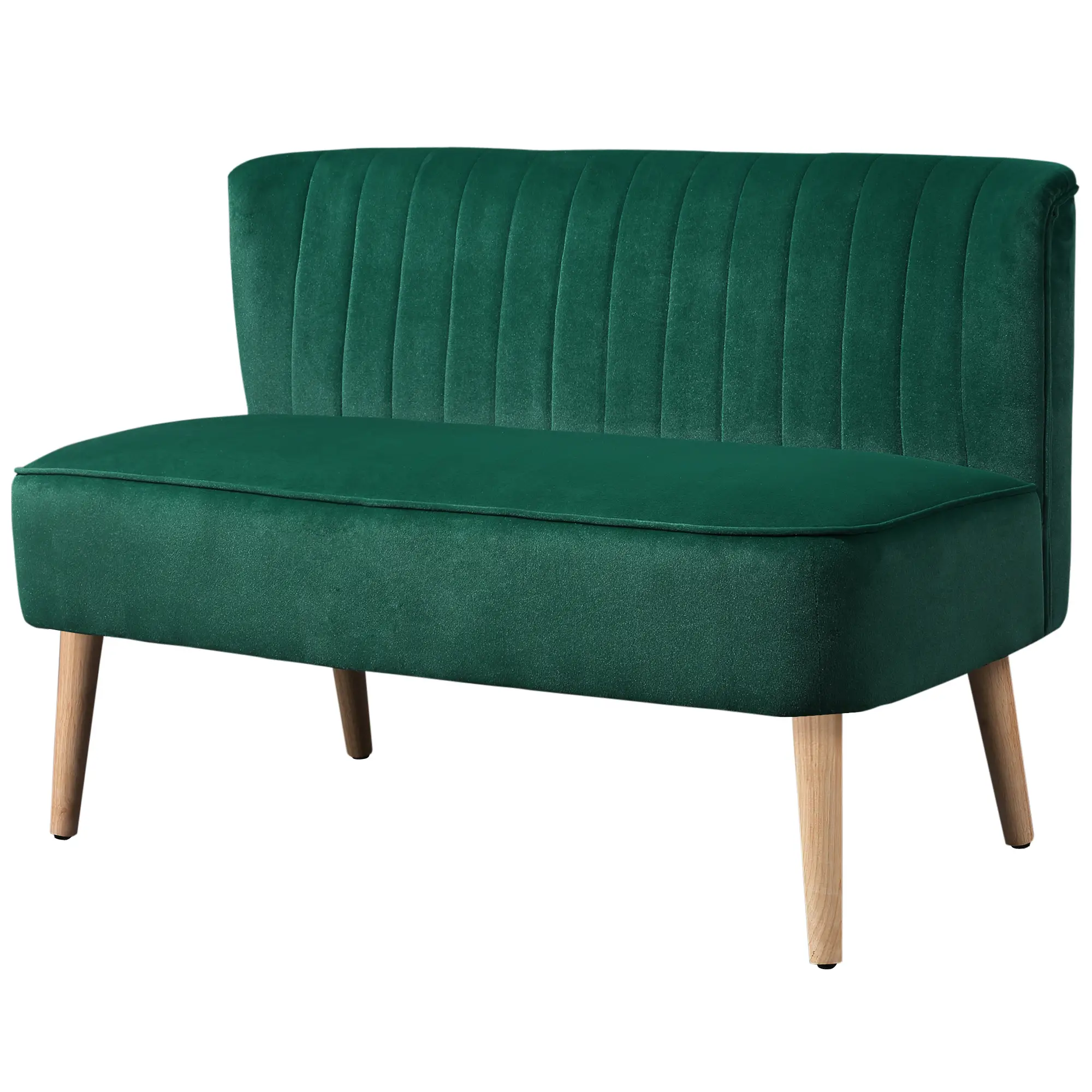 Velvet Sofa 117 x 56.5 x 77cm - Dark Green - 11