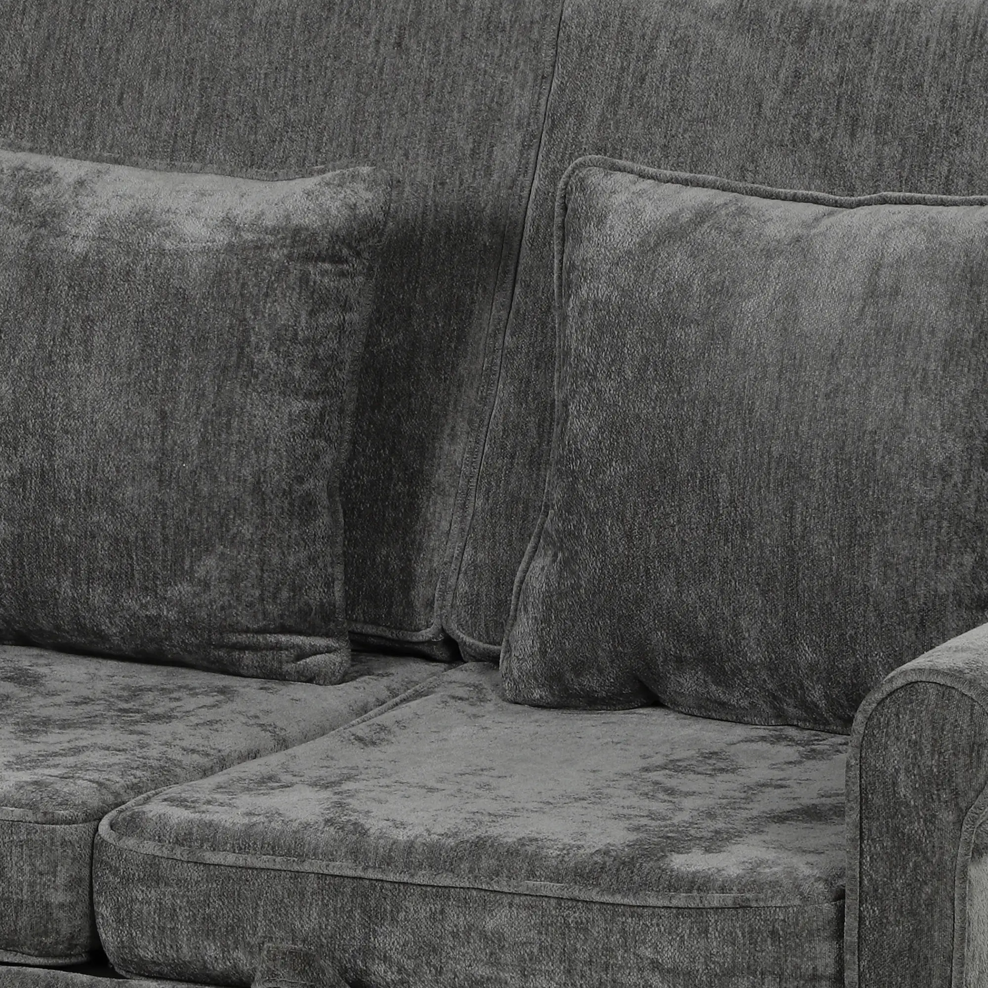 2 Seater Chenille Sofa Bed 130 x 91 x 100cm - Grey - 11