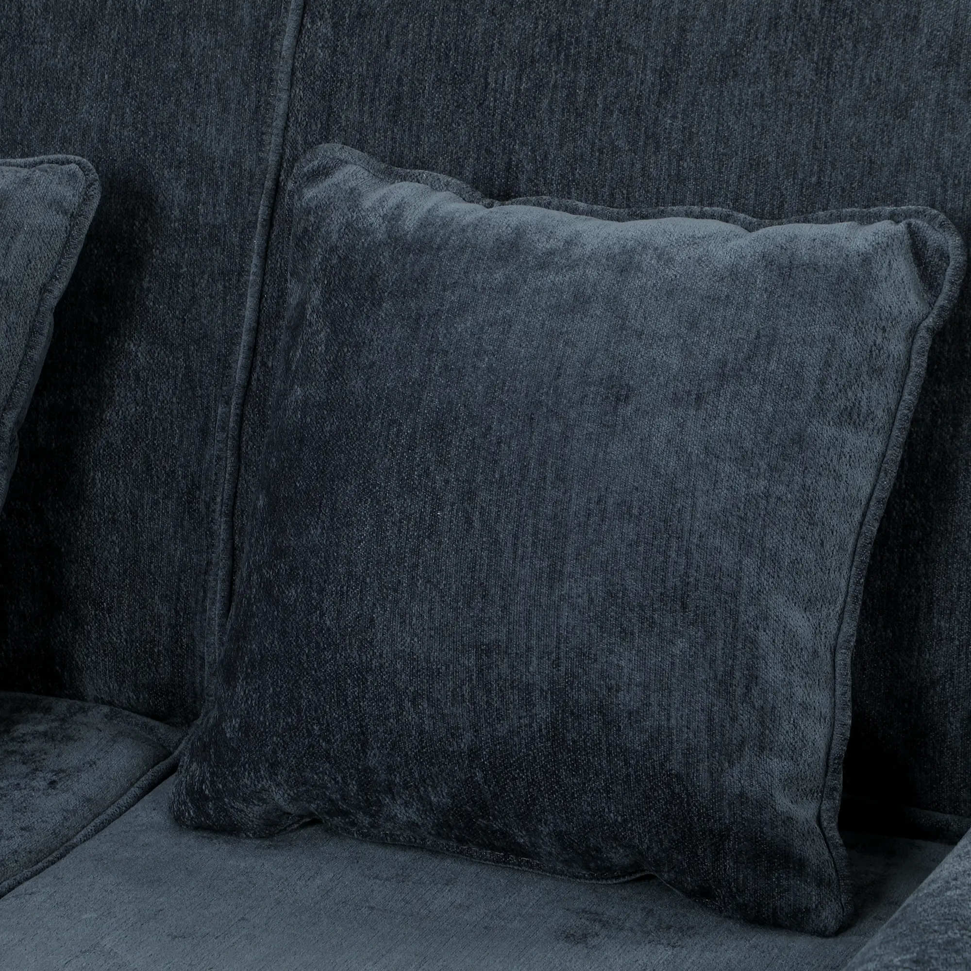 2 Seater Chenille Sofa Bed 130 x 91 x 100cm - Dark Blue - 11