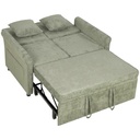 2 Seater Chenille Sofa Bed 130 x 91 x 100cm - Light Green - 1