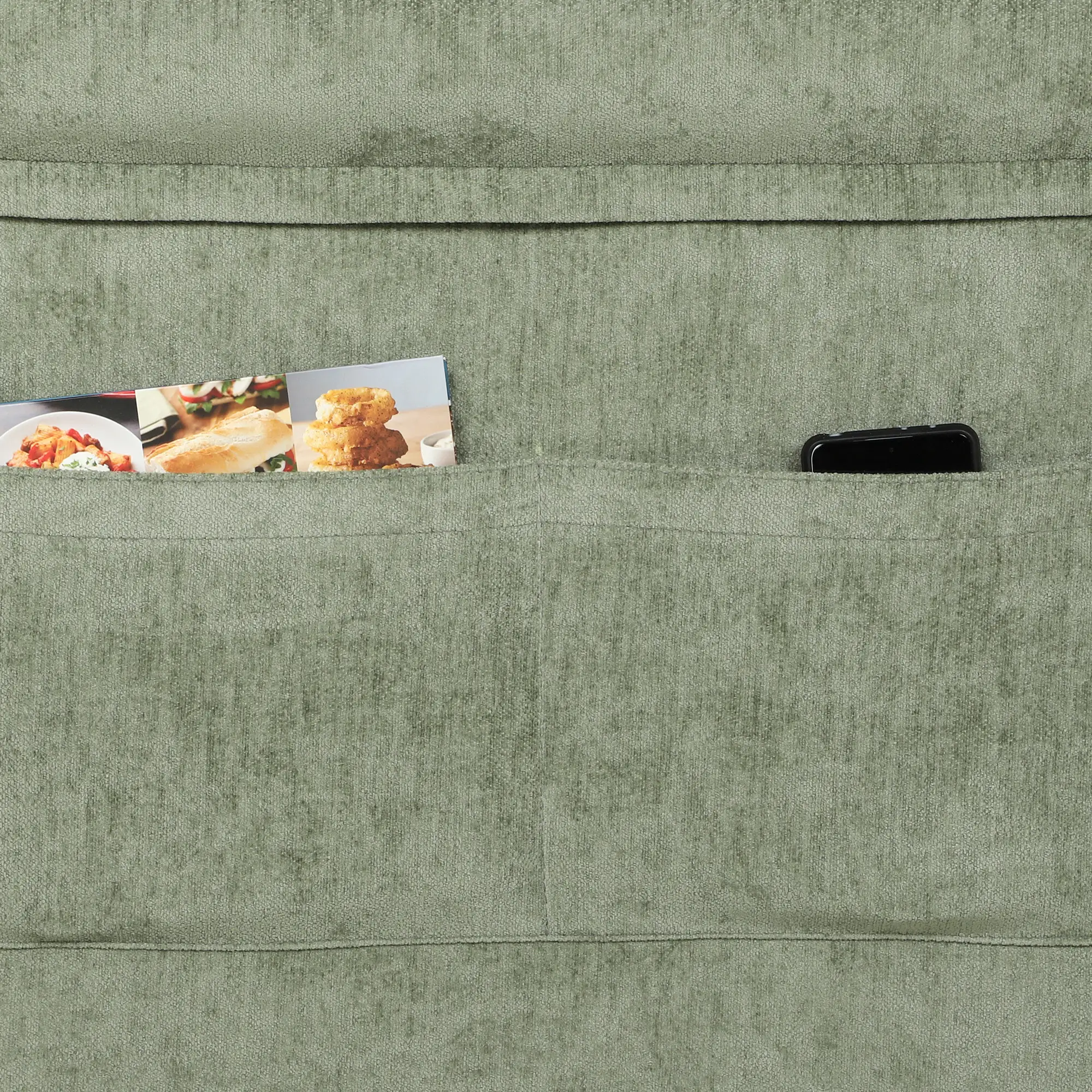 2 Seater Chenille Sofa Bed 130 x 91 x 100cm - Light Green - 11