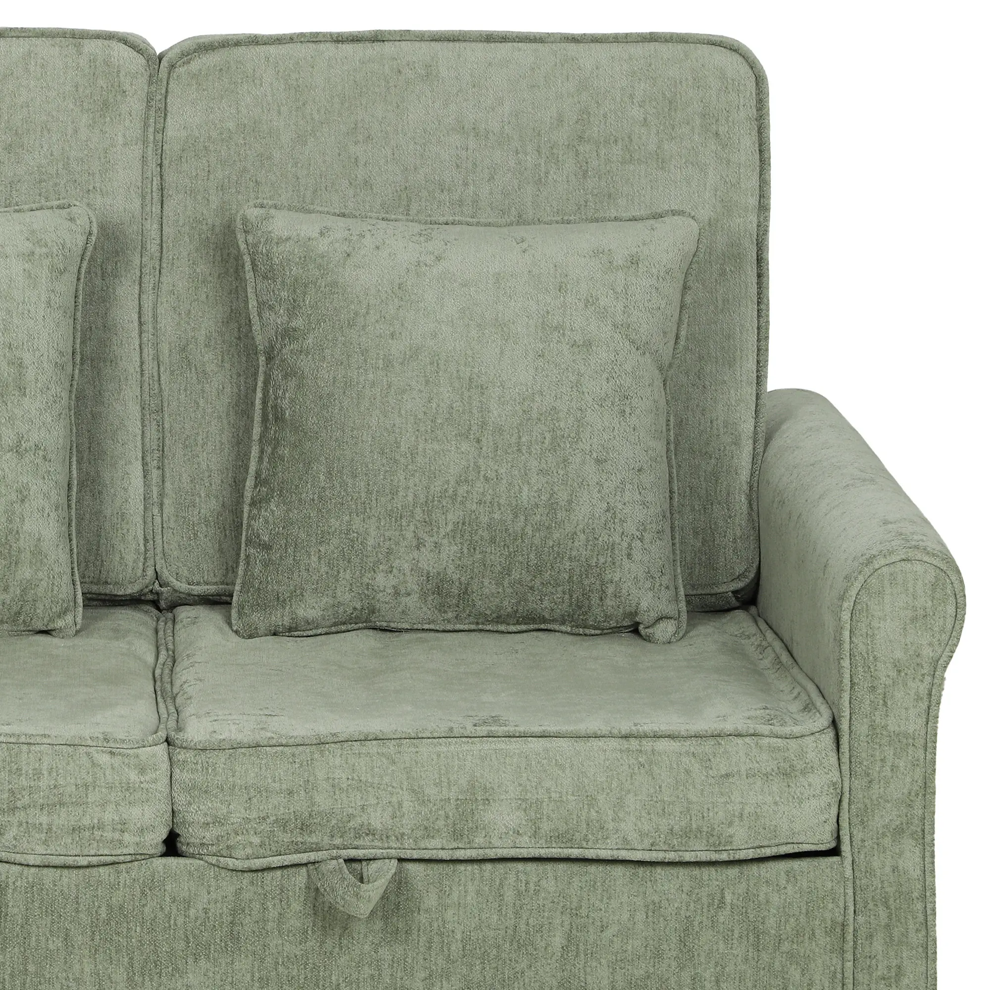 2 Seater Chenille Sofa Bed 130 x 91 x 100cm - Light Green - 12