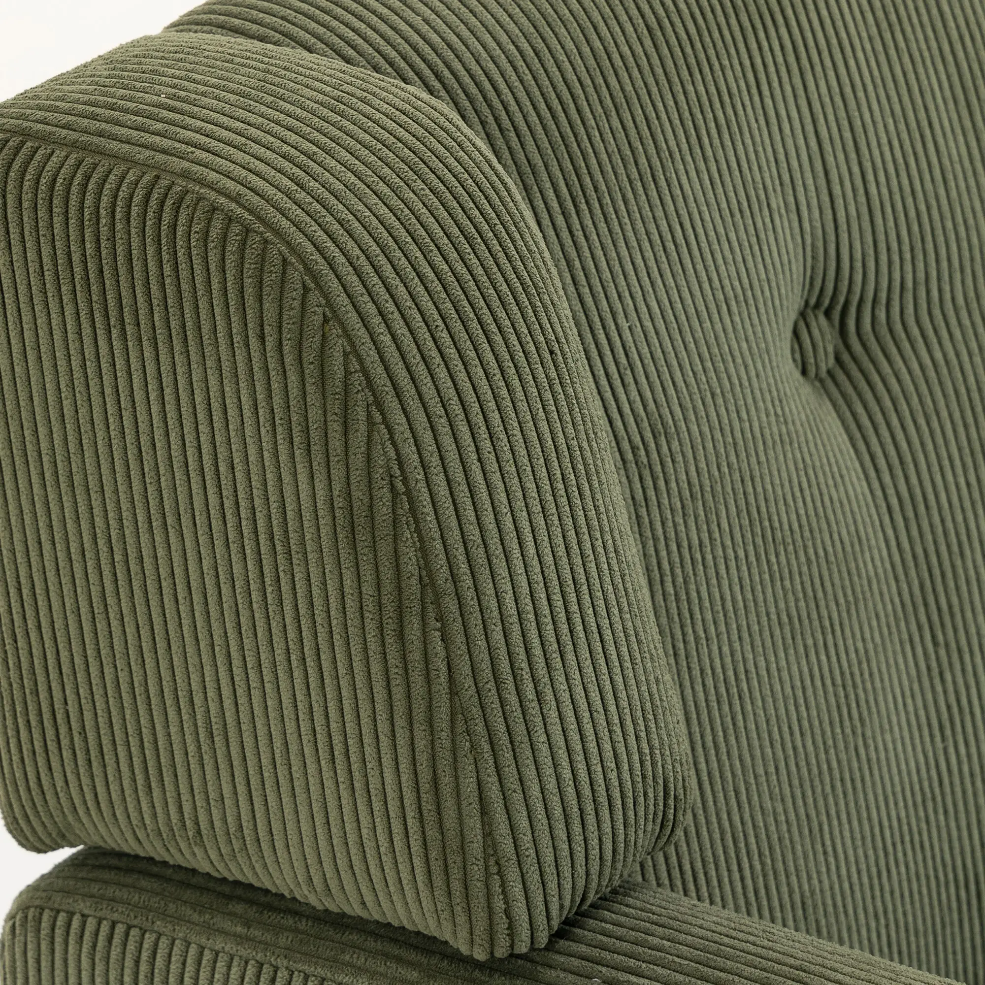 2 Seater Corduroy Sofa 118 x 72 x 80cm - Dark Green, Walnut - 11
