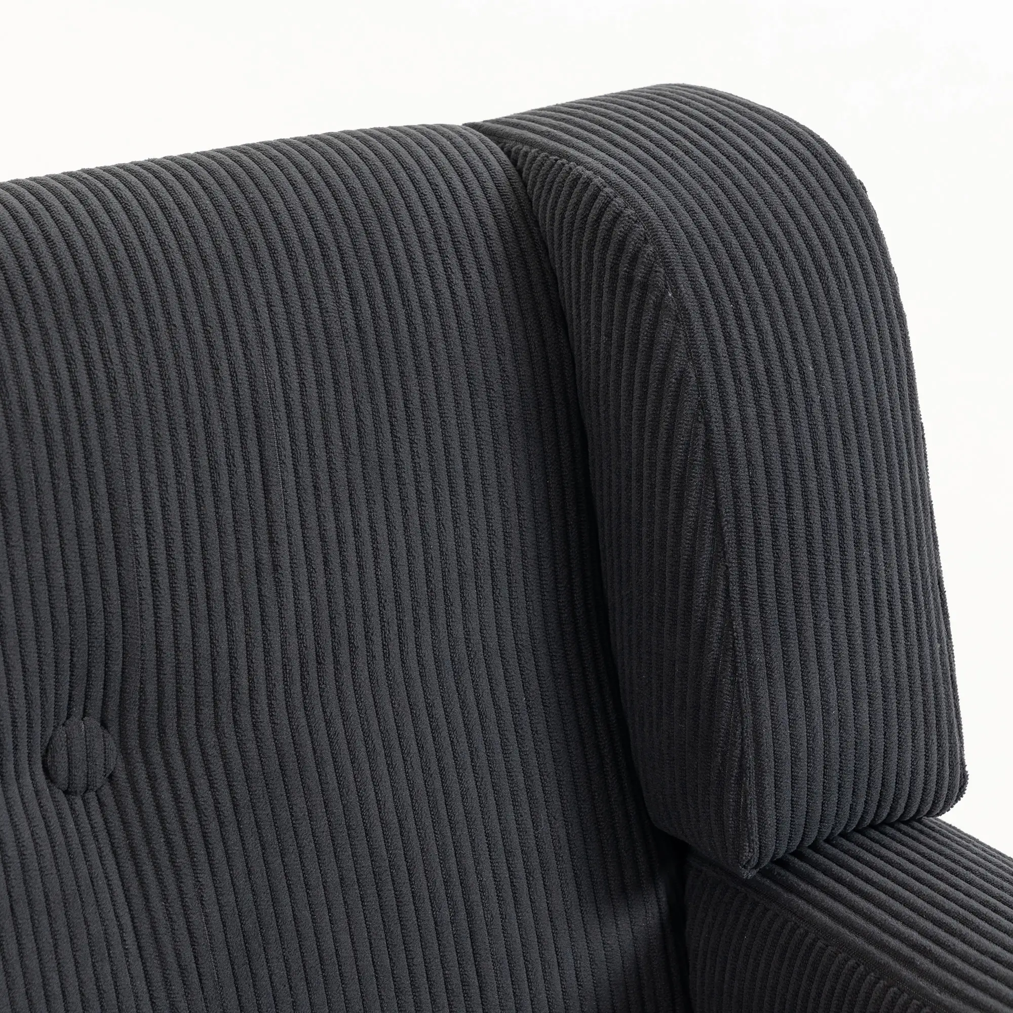 2 Seater Corduroy Sofa 118 x 72 x 80cm - Dark Grey, Walnut - 10