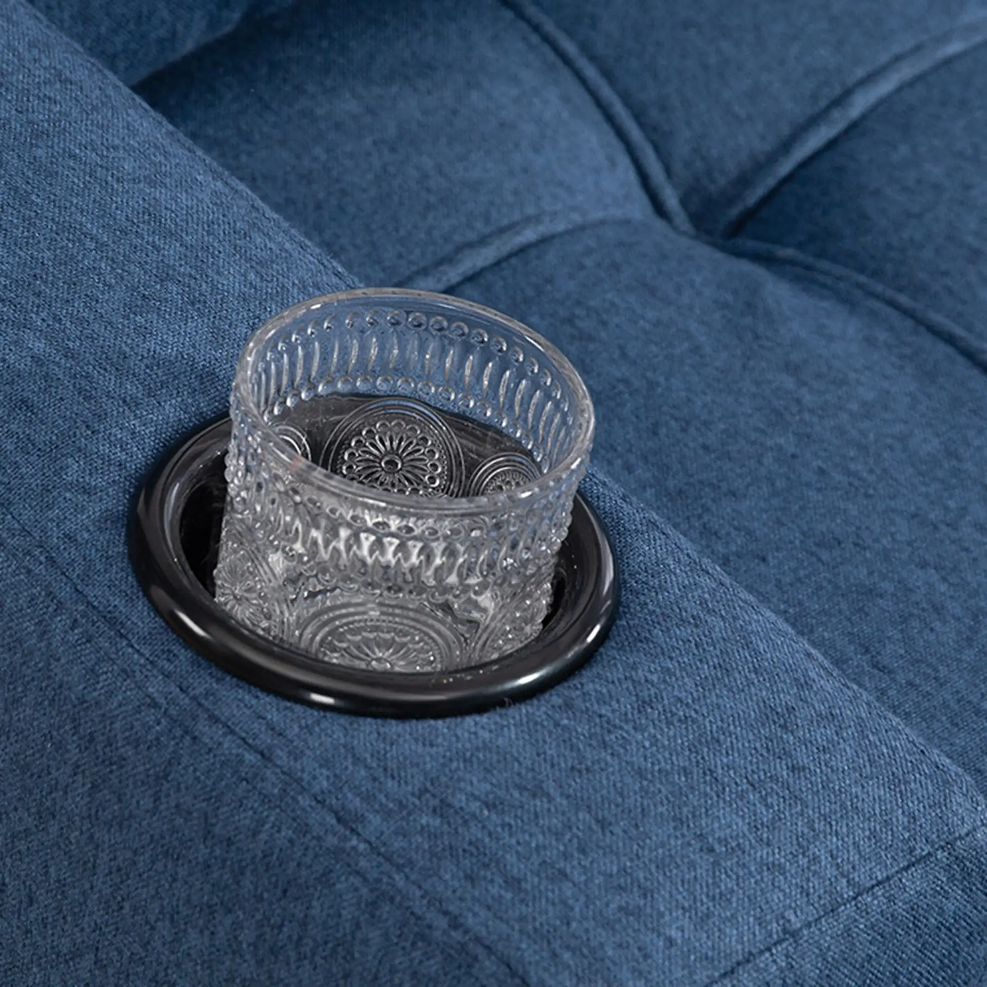 Linen Sofa Bed 157 x 90 x 91cm - Dark Blue - 12