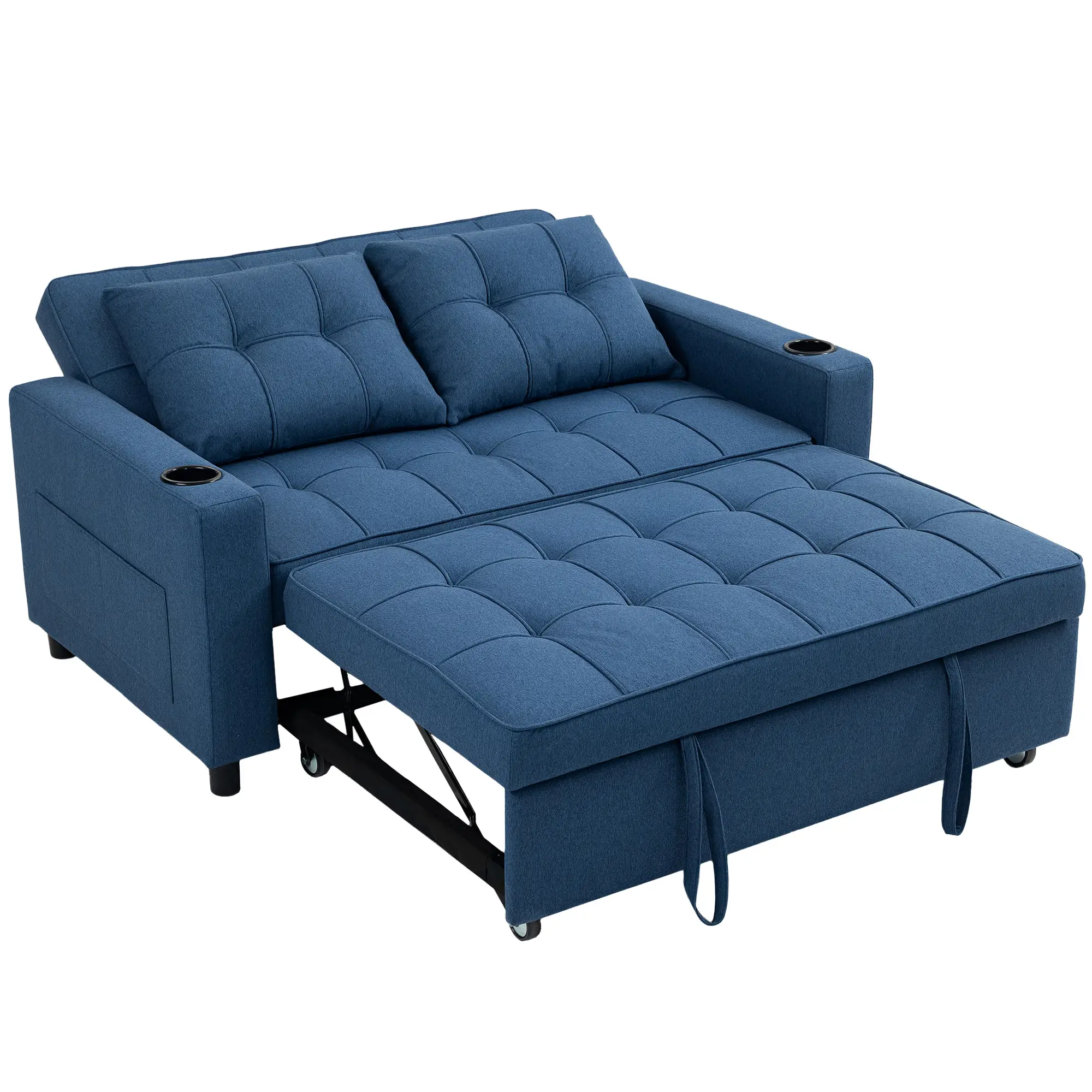 Linen Sofa Bed 157 x 90 x 91cm - Dark Blue - 15