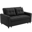 Linen Sofa Bed 157 x 90 x 91cm - Black - 1