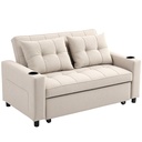 Linen Sofa Bed 157 x 90 x 91cm - Beige - 1
