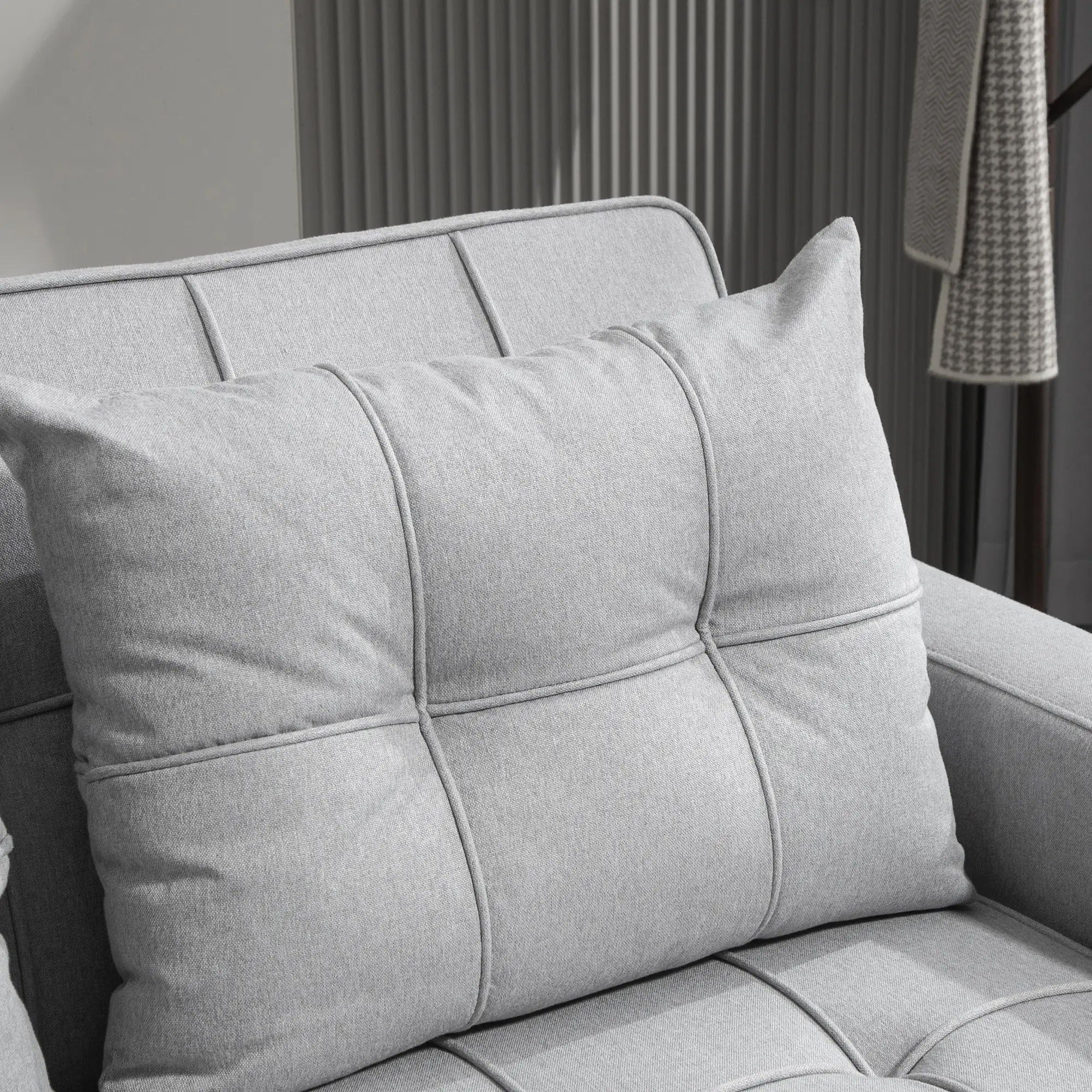 Linen Sofa Bed 157 x 90 x 91cm - Light Grey - 10