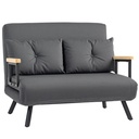 Velvet Sofa Bed 102 x 73 x 81cm - Dark Grey - 1