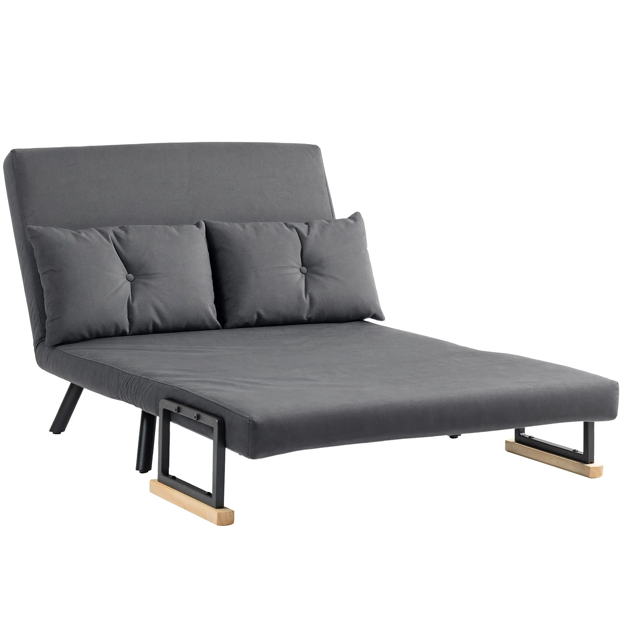 Velvet Sofa Bed 102 x 73 x 81cm - Dark Grey - 11
