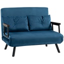 Velvet Sofa Bed 102 x 73 x 81cm - Blue - 1