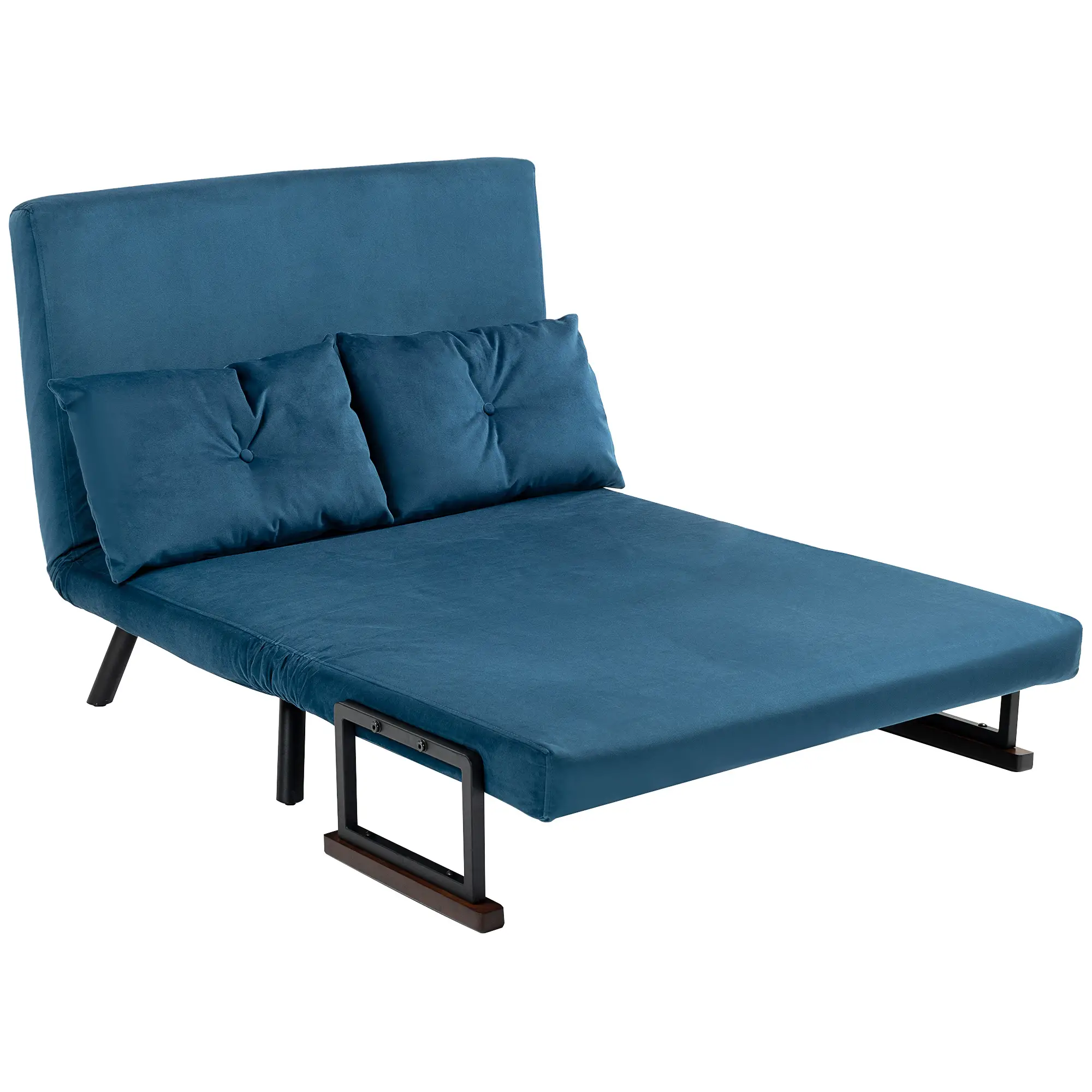 Velvet Sofa Bed 102 x 73 x 81cm - Blue - 13