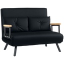 Velvet Sofa Bed 102 x 73 x 81cm - Black - 1