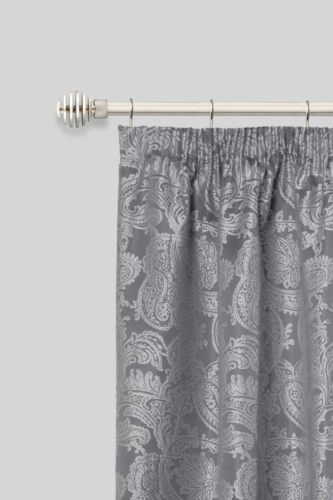 Geneva - Extendable Curtain Pole in Brushed Silver (With rings) - Image 2