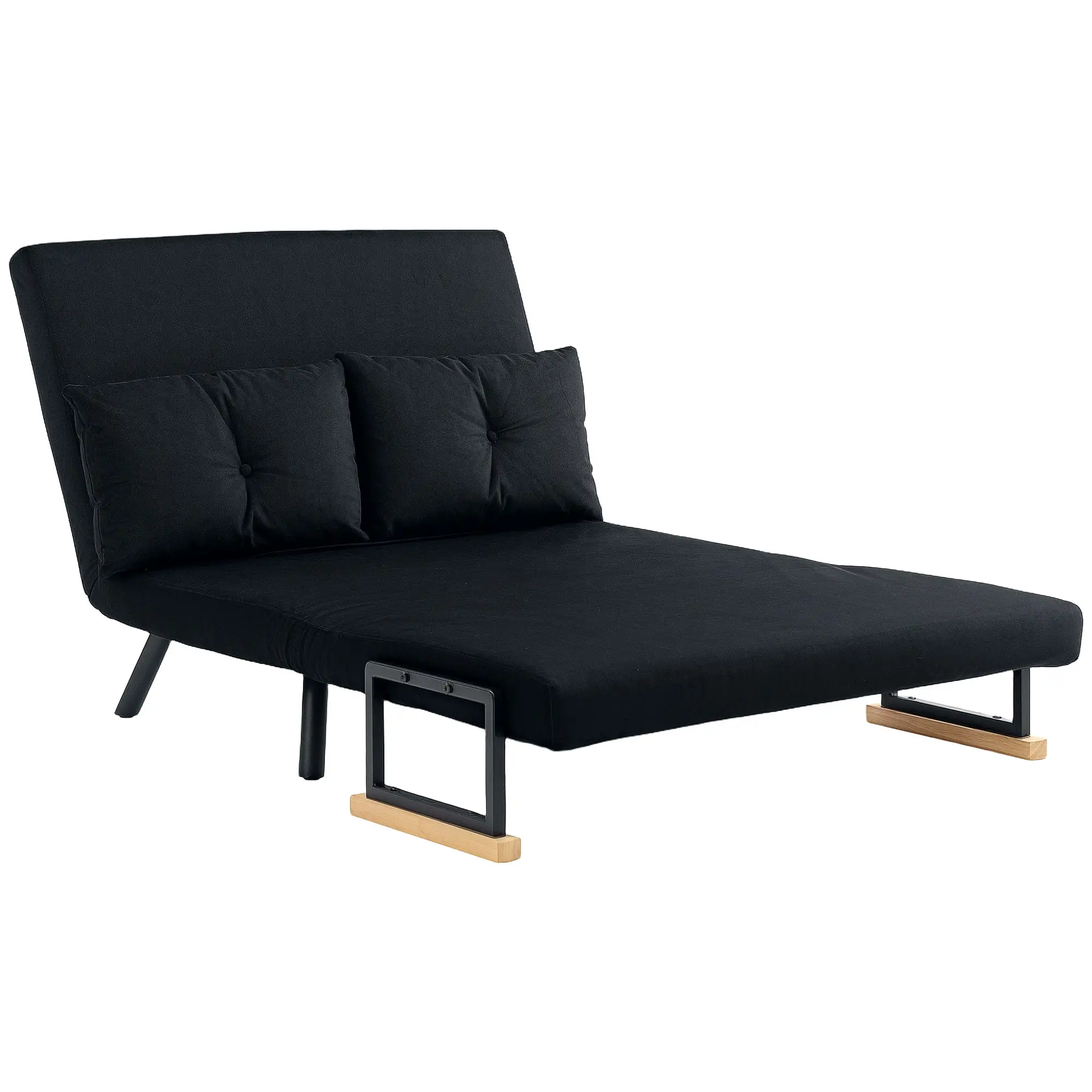 Velvet Sofa Bed 102 x 73 x 81cm - Black - 12