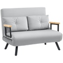 Velvet Sofa Bed 102 x 73 x 81cm - Light Grey - 1
